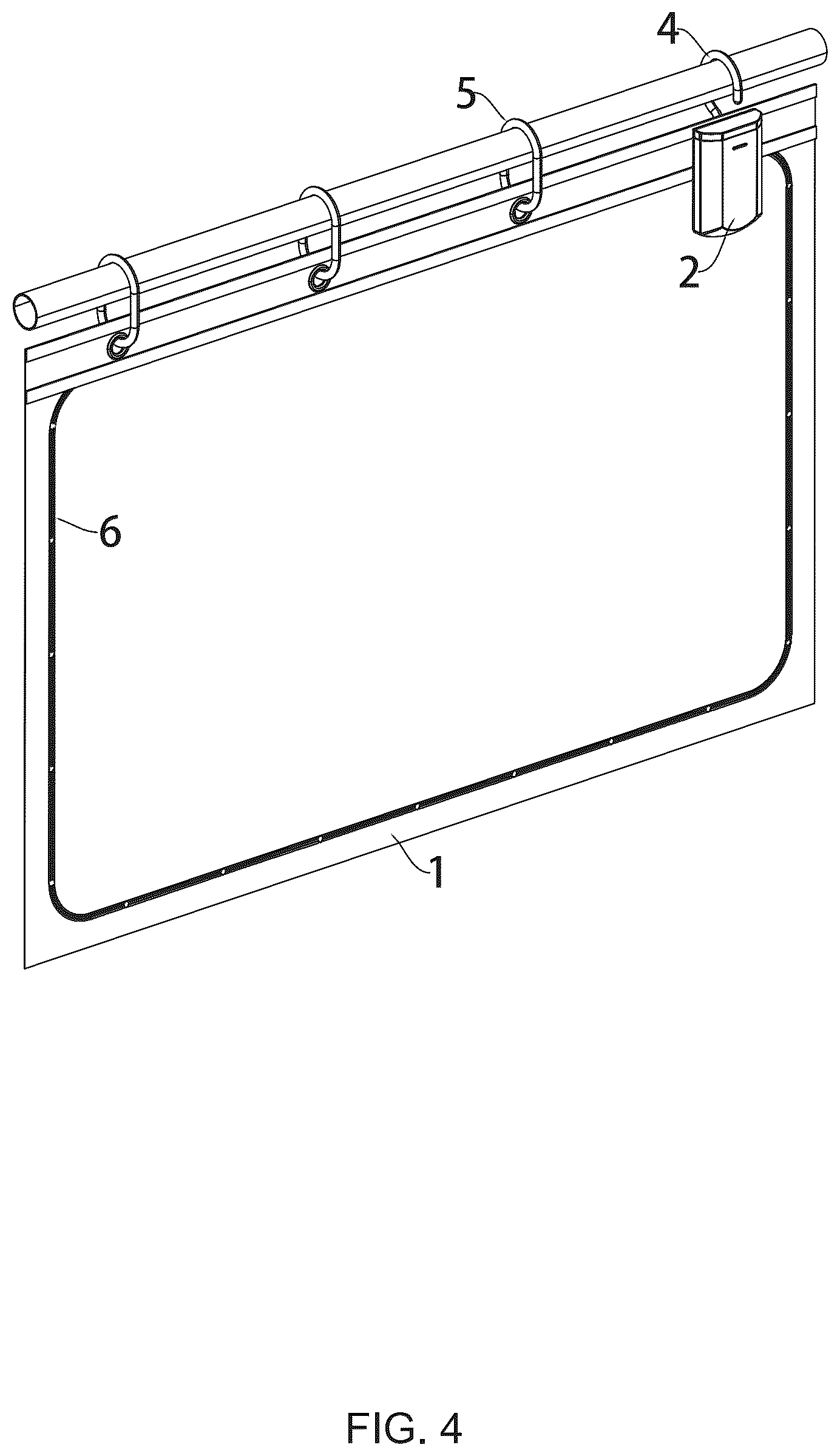 Patent US12366353 Figure 4 – Intelligent luminous shower curtain with built-in light source