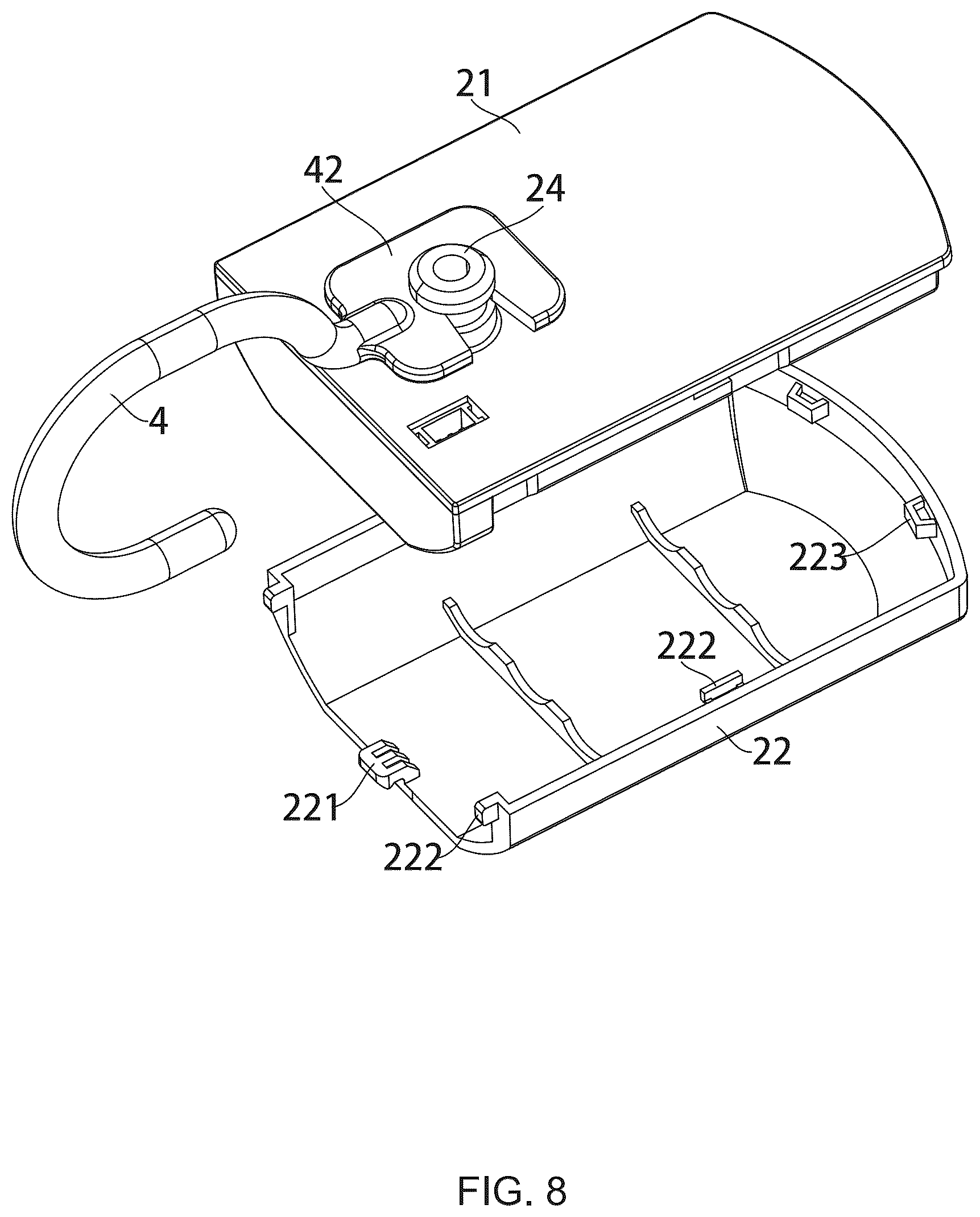 Patent US12366353 Figure 8 – Intelligent luminous shower curtain with built-in light source