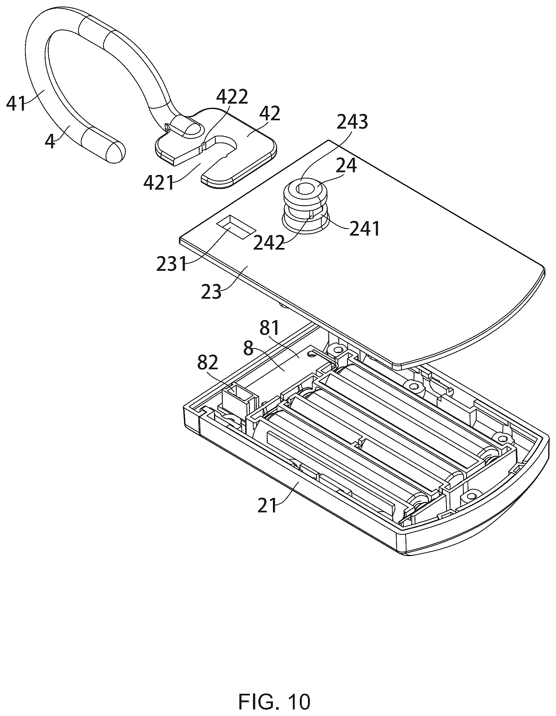 Patent US12366353 Figure 10 – Intelligent luminous shower curtain with built-in light source