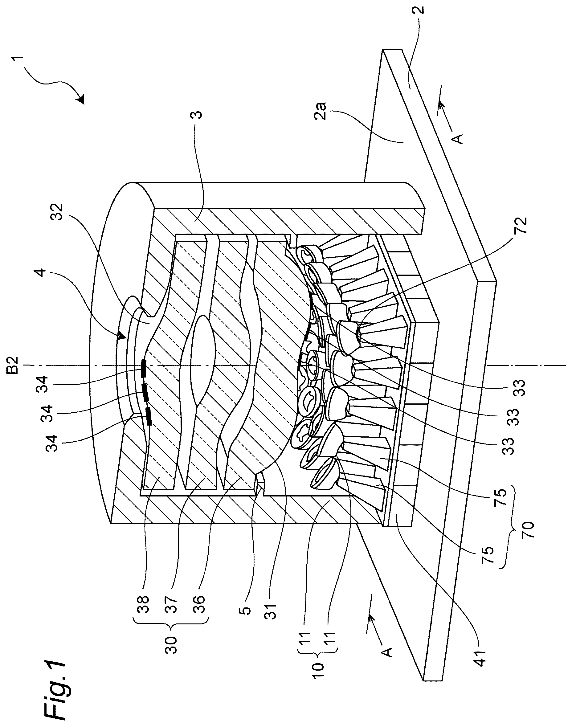 Patent US12366354 Figure 1 – Light source device