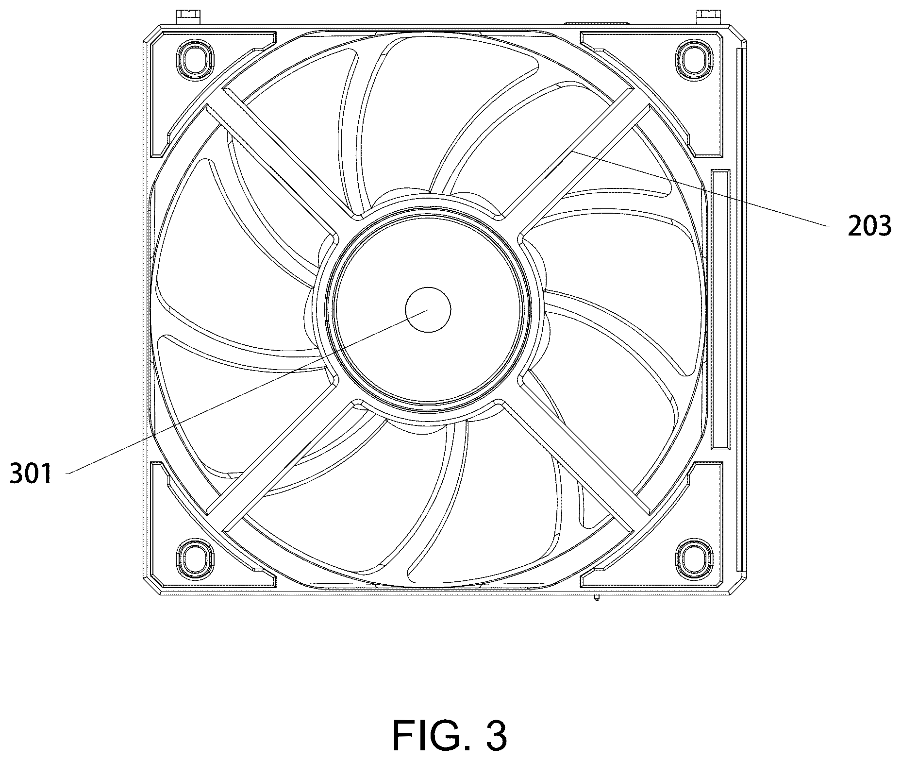 Patent US12366355 Figure 3 – Fan assembly with digital display structure