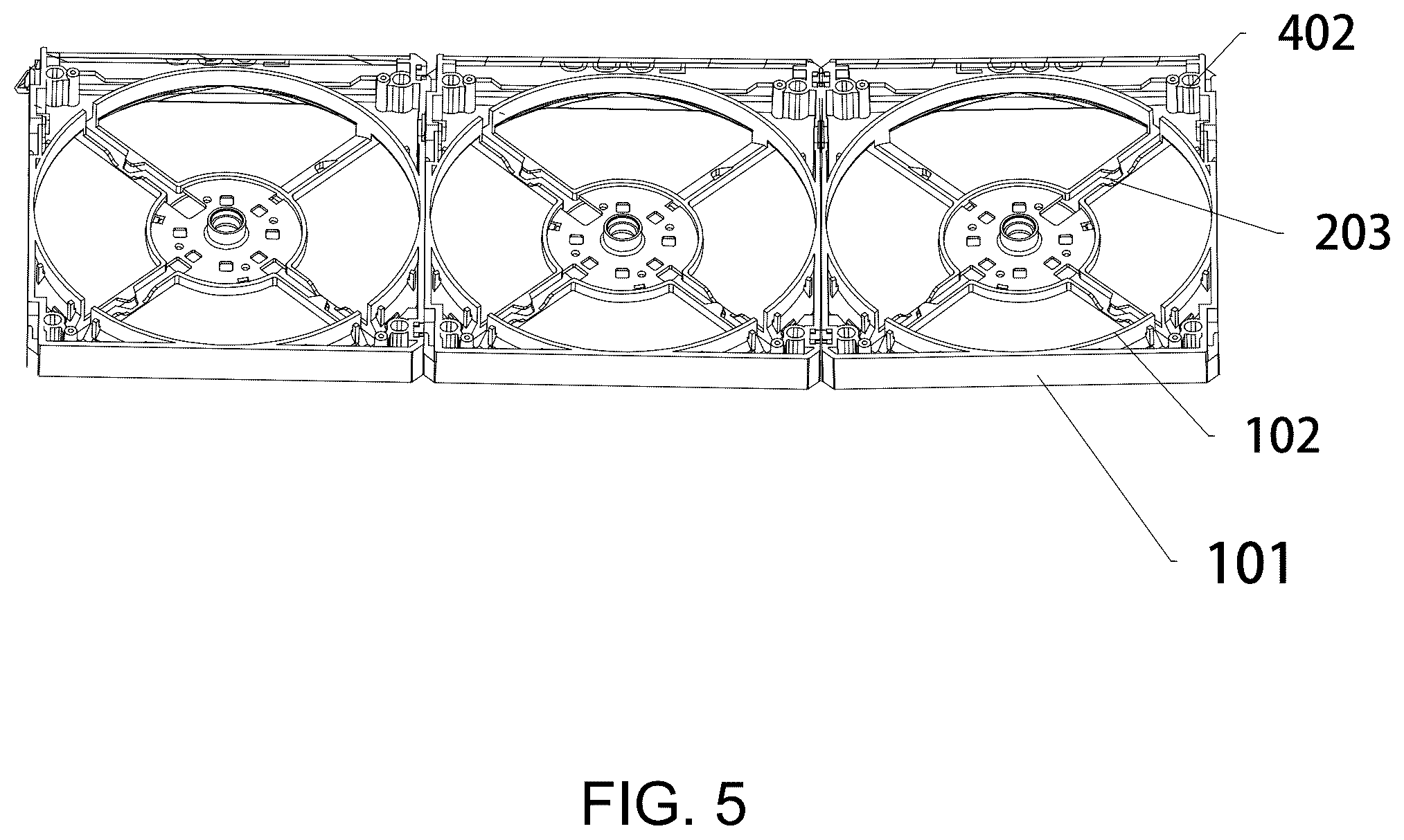 Patent US12366355 Figure 5 – Fan assembly with digital display structure