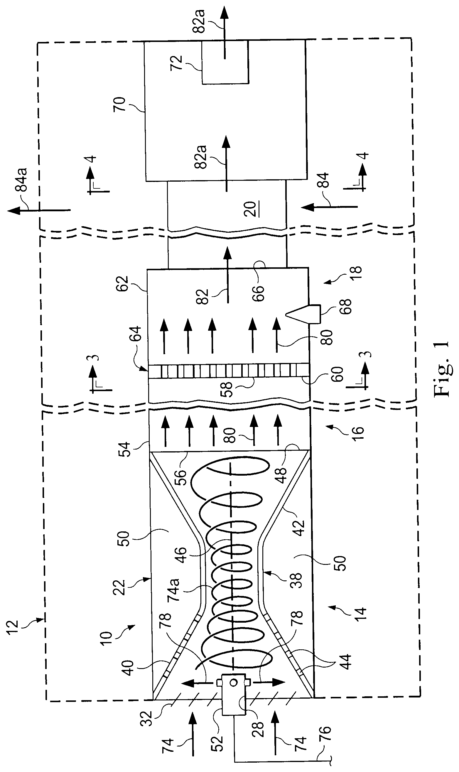 Patent US12366357 Figure 1 – Fuel/air mixture and combustion apparatus and associated methods for use in a fuel-fired heating apparatus