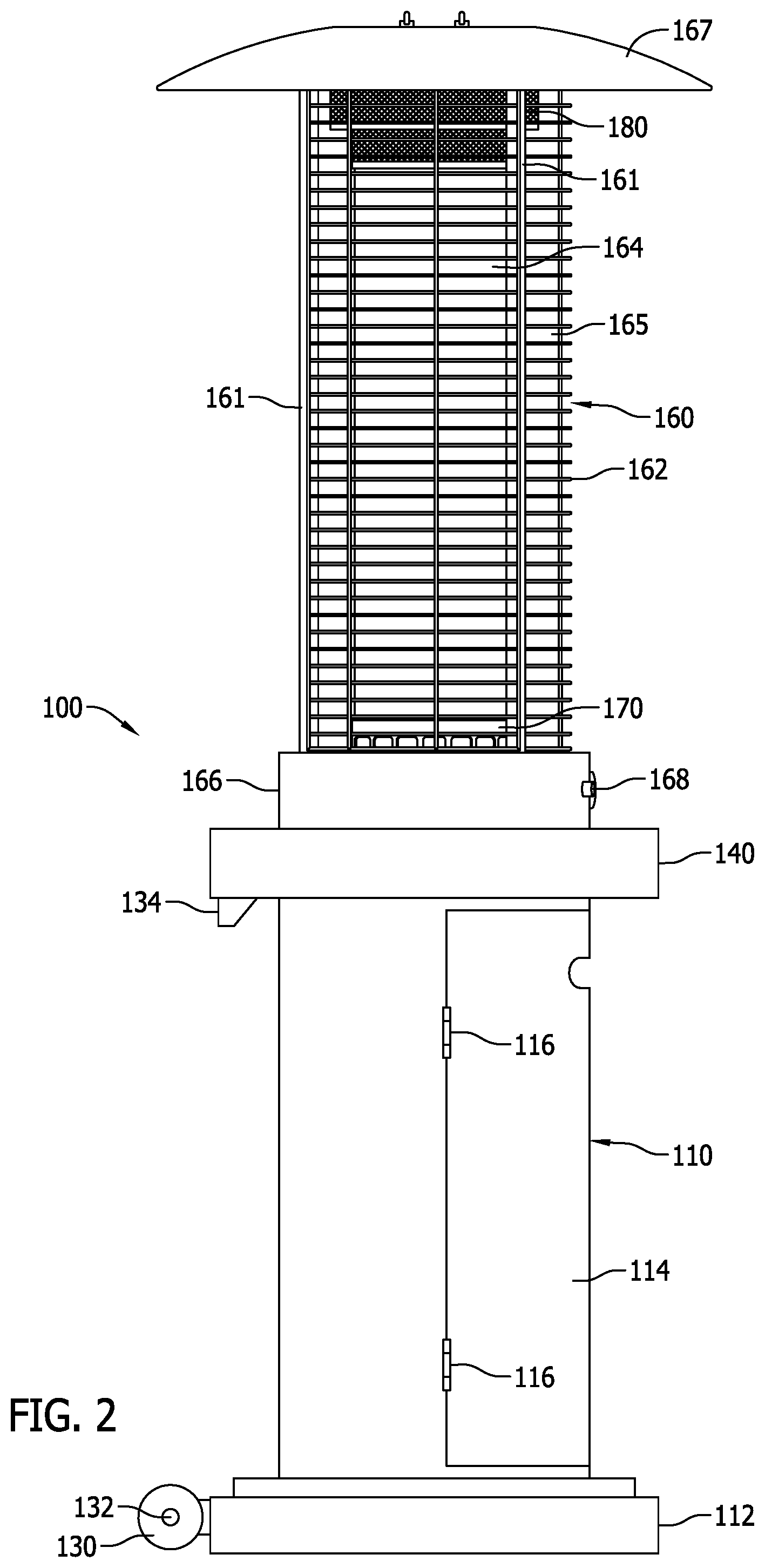 Patent US12366361 Figure 2 – Column heater with improved heat output