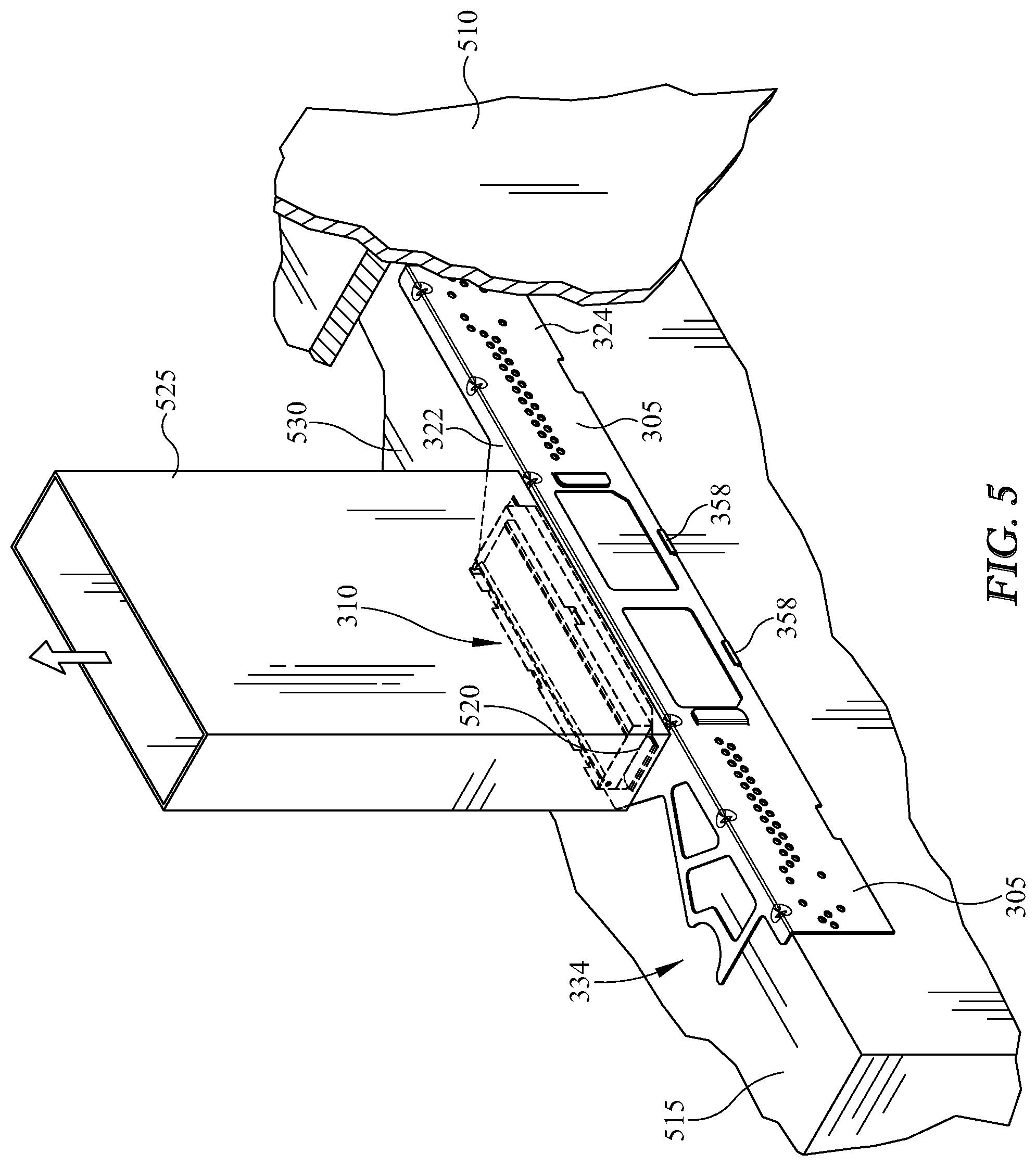Patent US12366365 Figure 5 – Mounting bracket for over-the-range cooking appliance