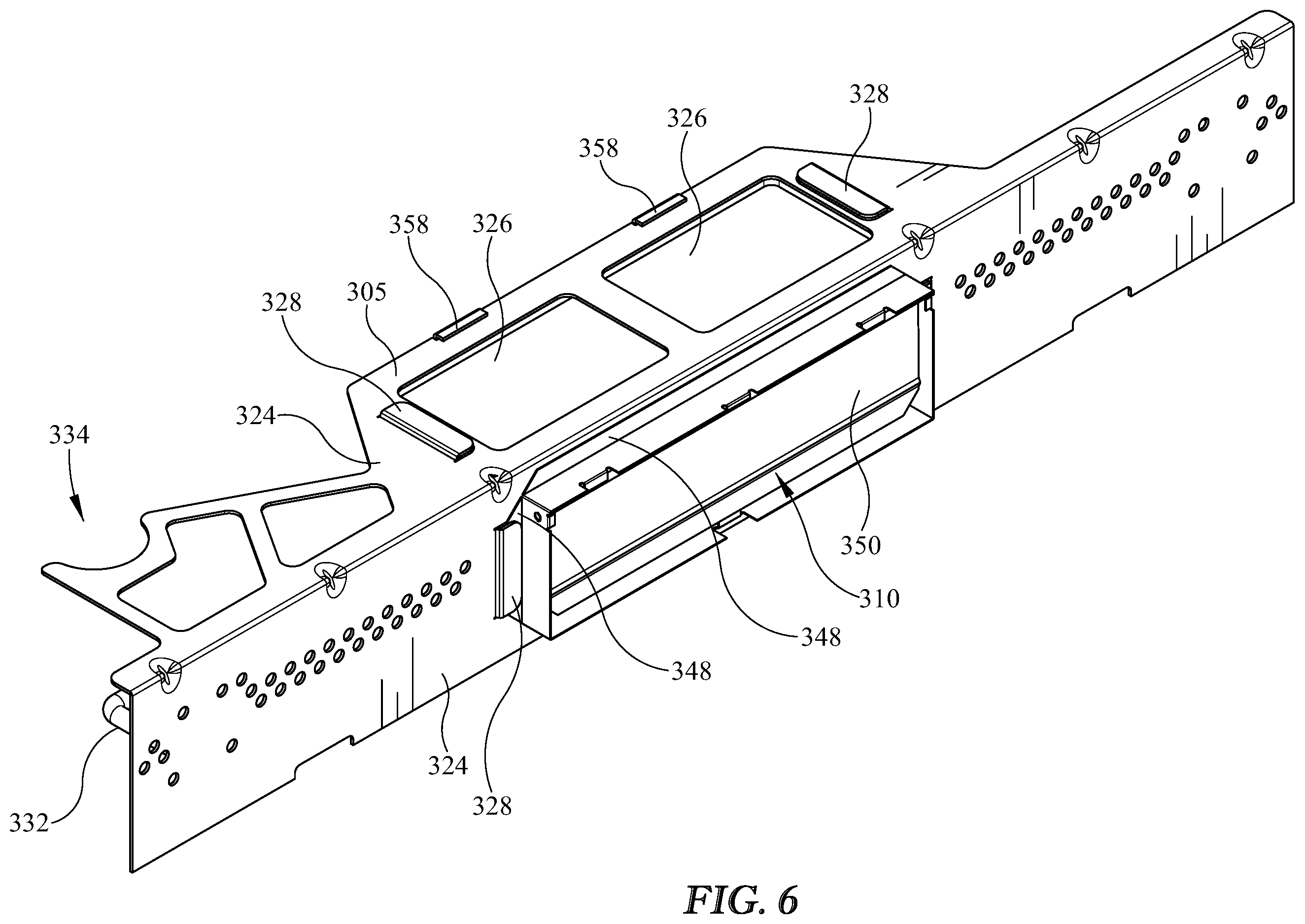 Patent US12366365 Figure 6 – Mounting bracket for over-the-range cooking appliance