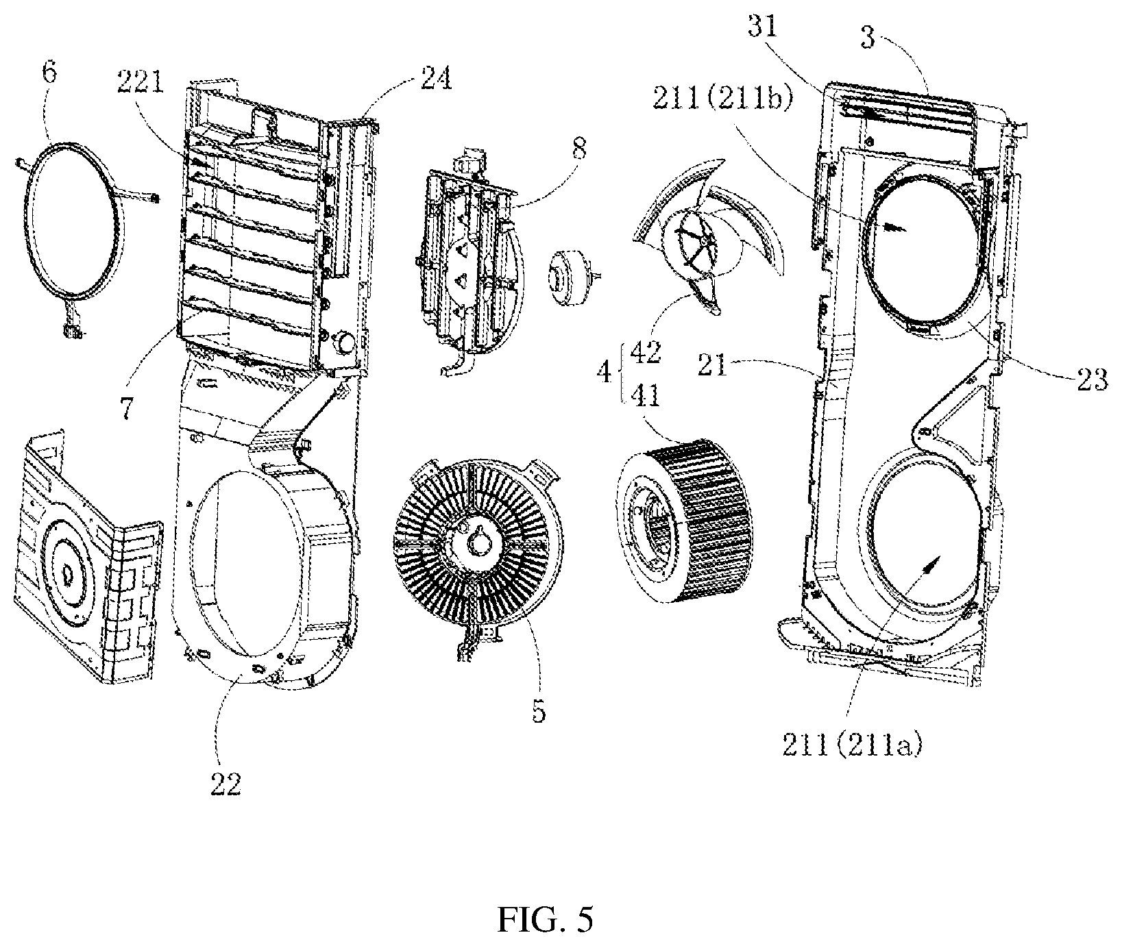 Patent US12366366 Figure 5 – Floor-standing air conditioner indoor unit and air conditioner