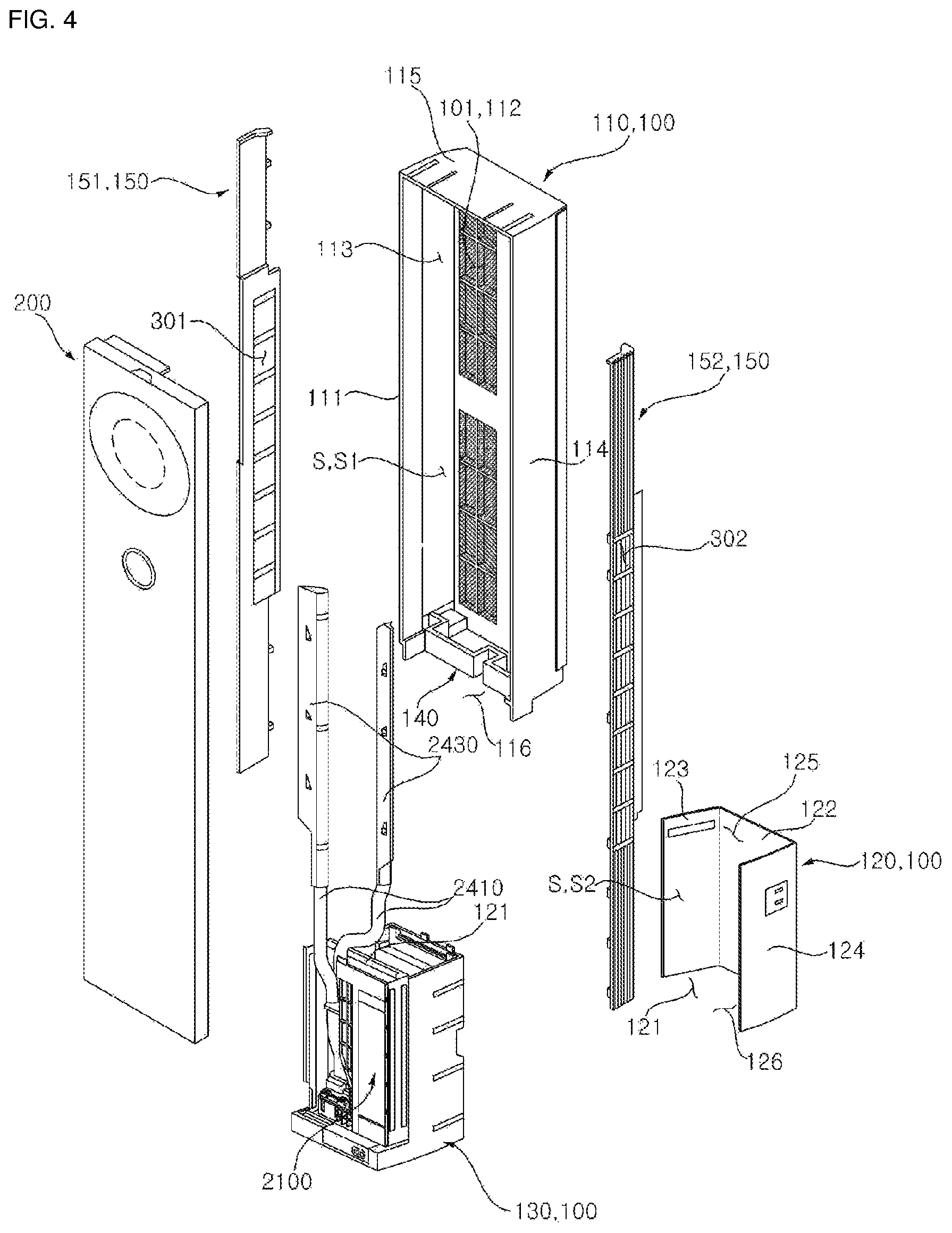 Patent US12366368 Figure 4 – Indoor unit for air conditioner