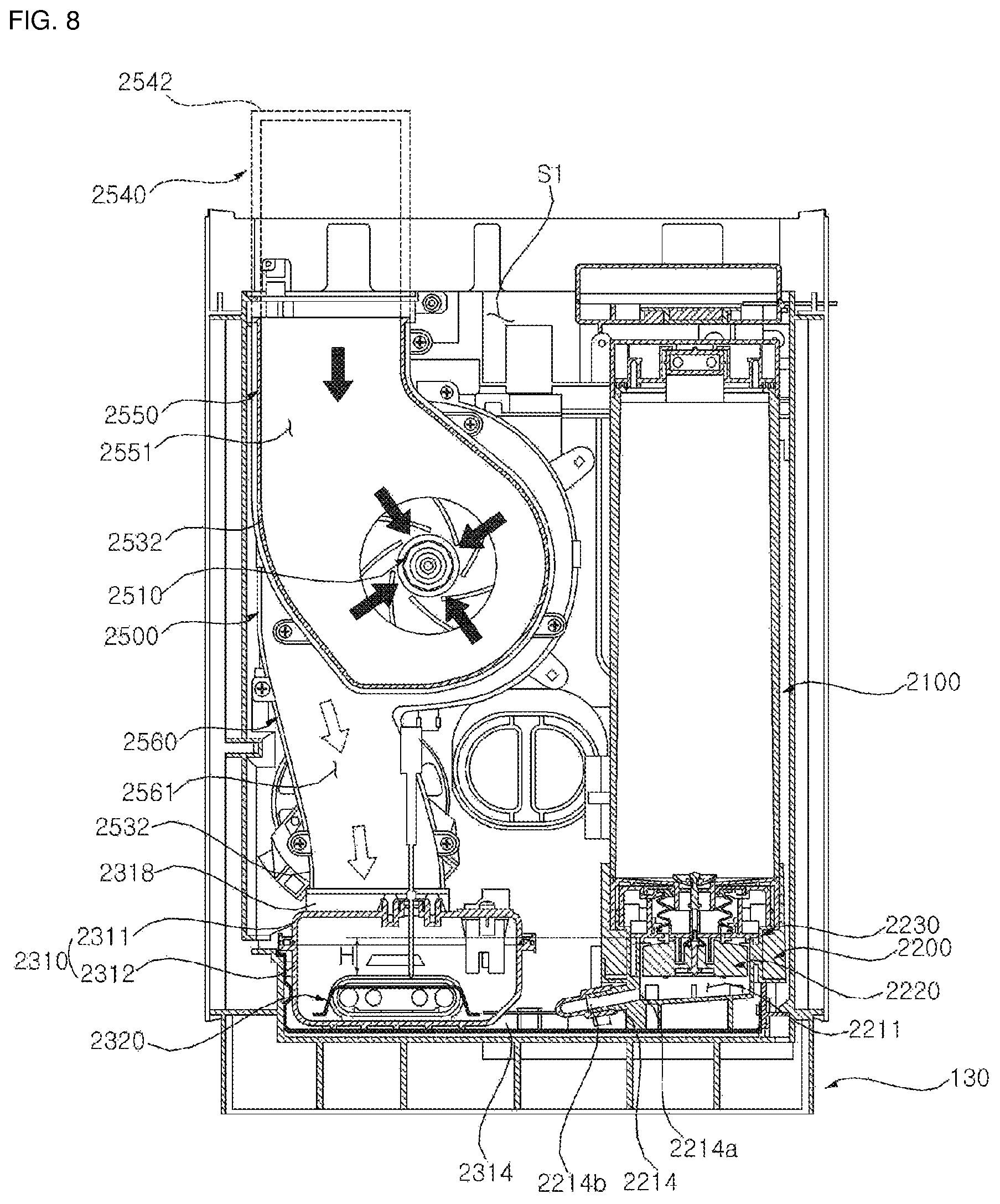 Patent US12366368 Figure 8 – Indoor unit for air conditioner