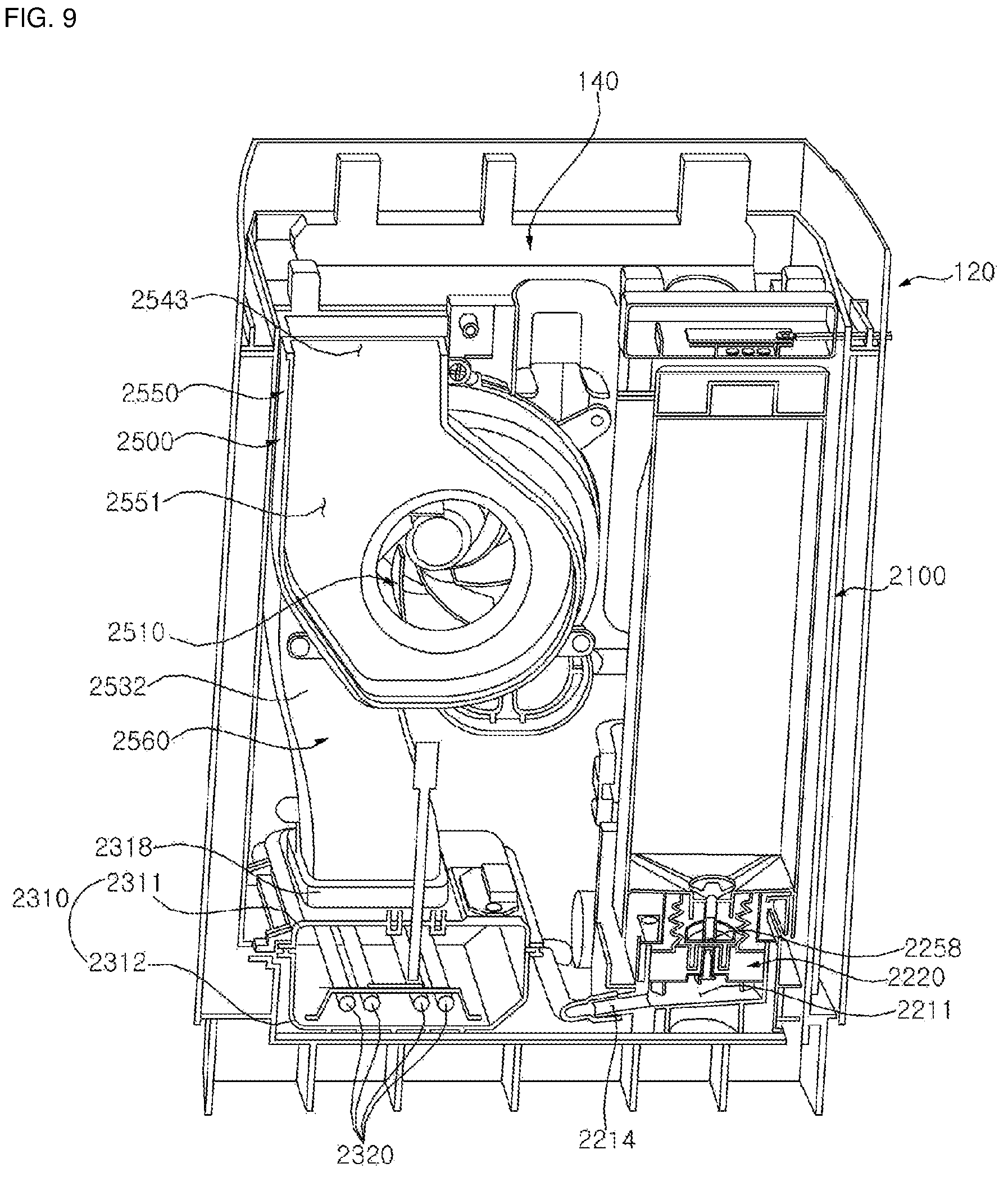 Patent US12366368 Figure 9 – Indoor unit for air conditioner