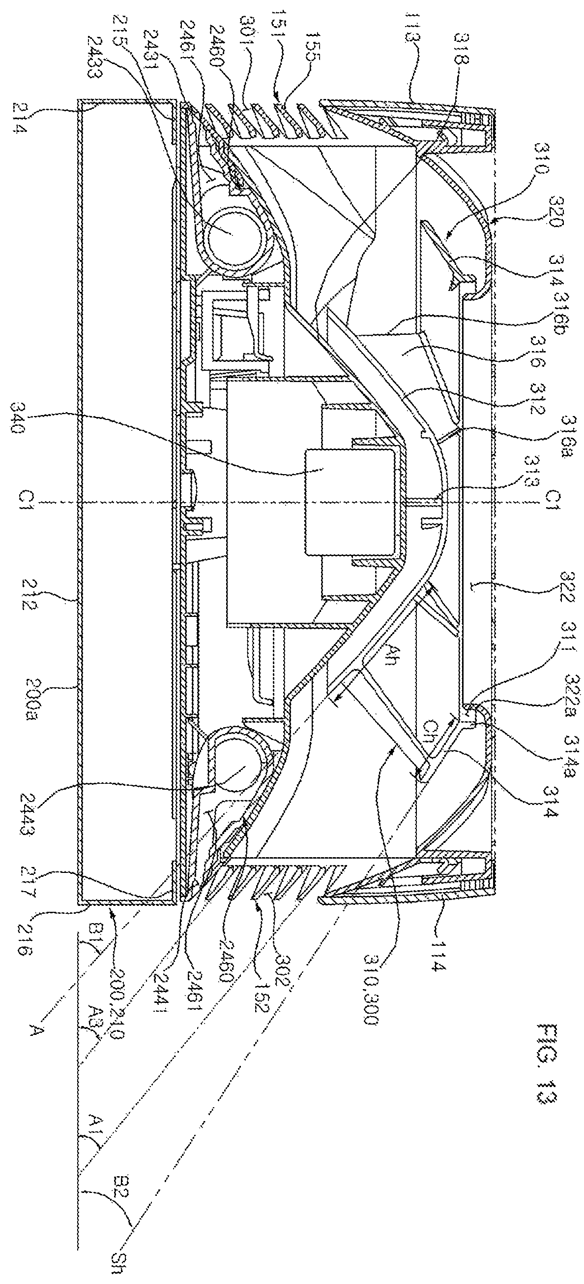Patent US12366368 Figure 13 – Indoor unit for air conditioner