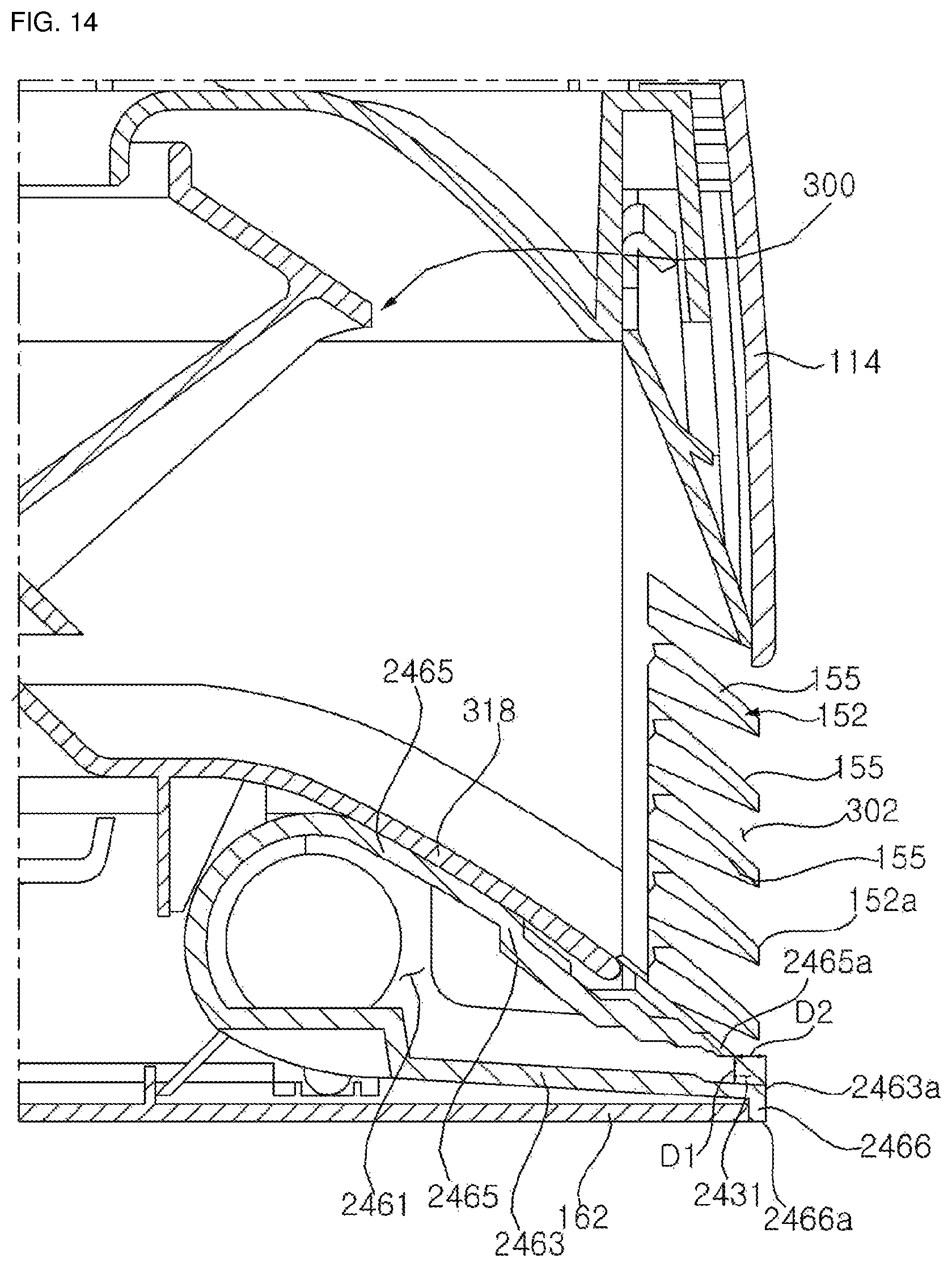 Patent US12366368 Figure 14 – Indoor unit for air conditioner