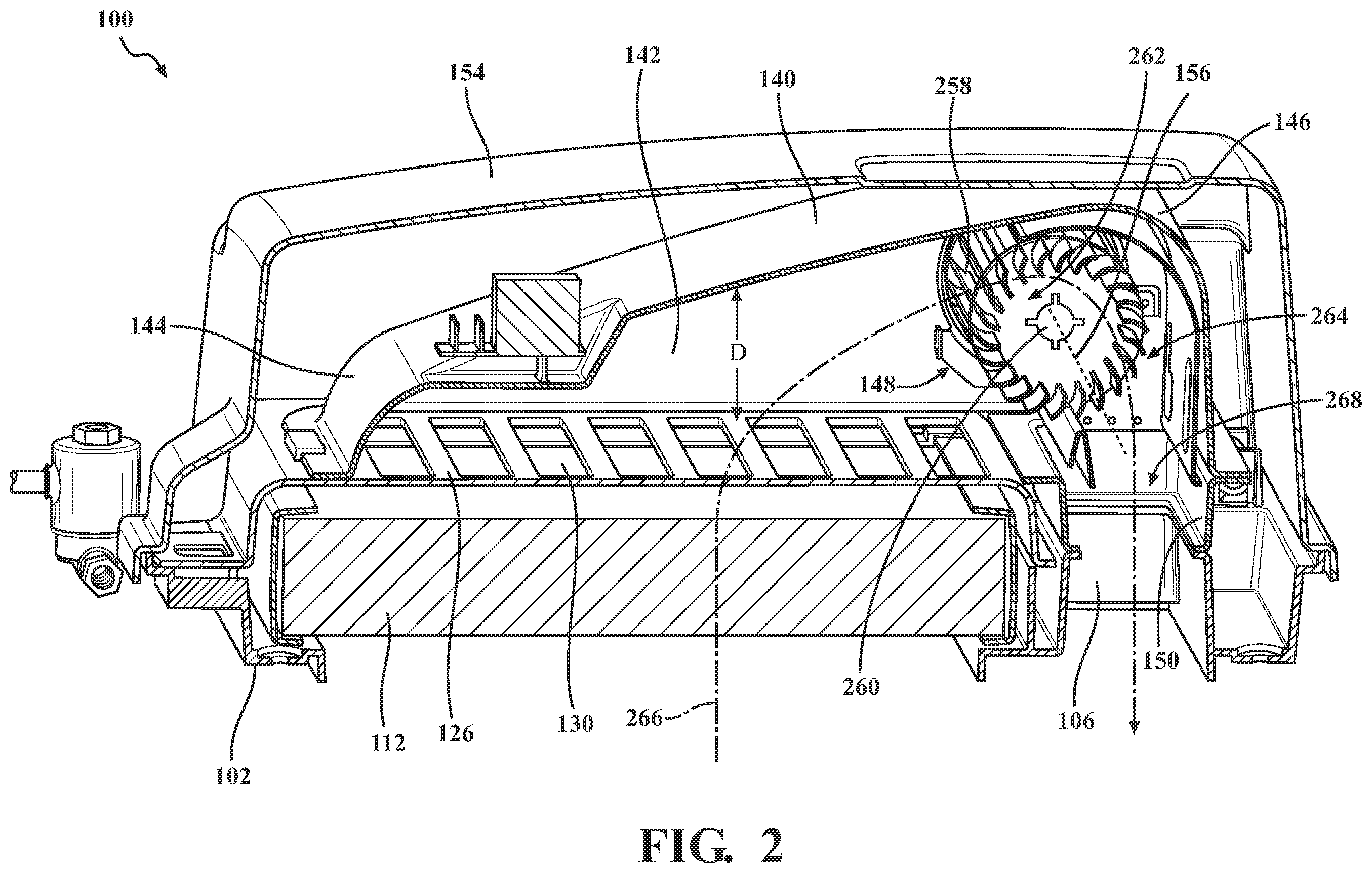 Patent US12366372 Figure 3 – Humidifier with crossflow fan