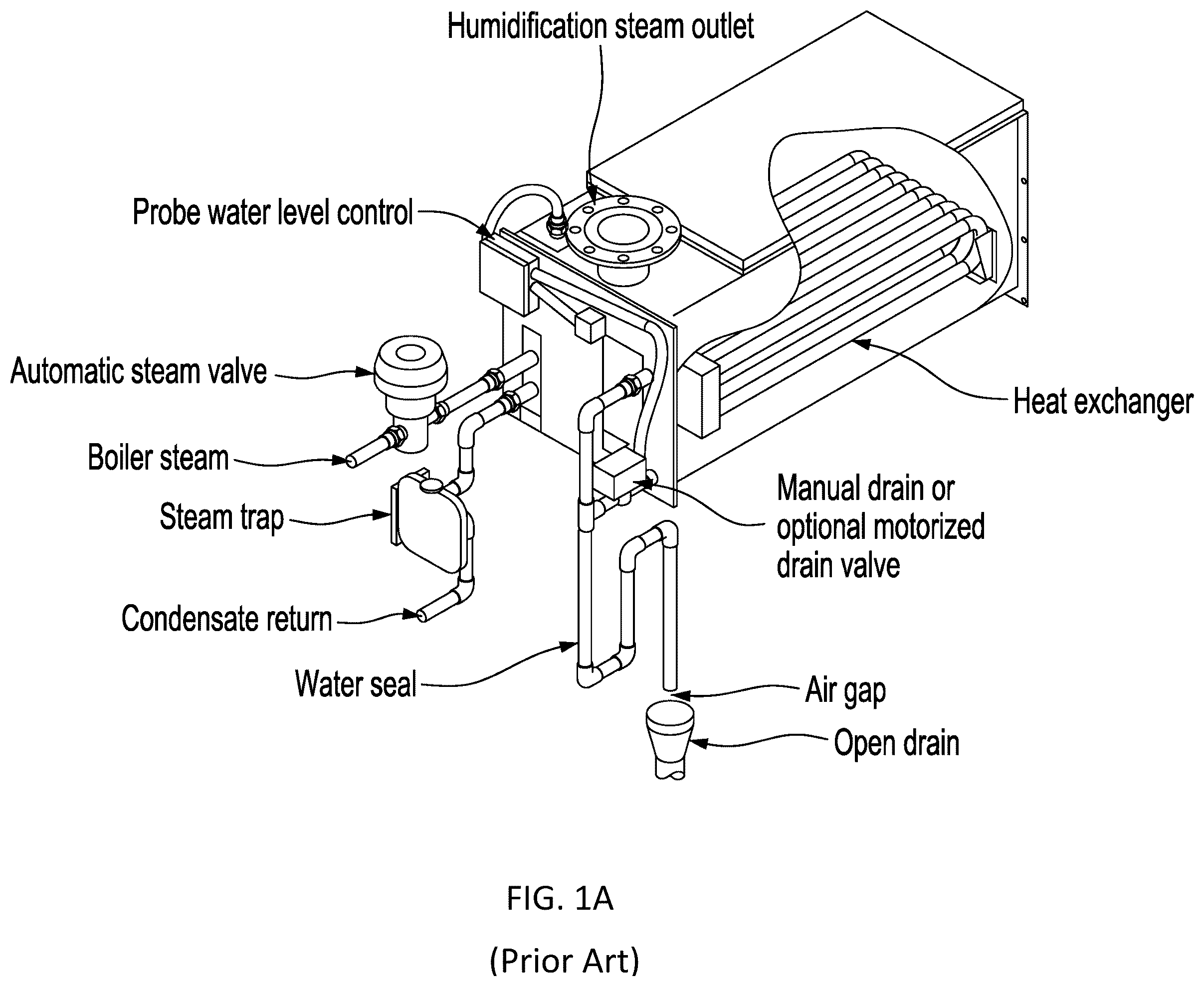 Patent US12366373 Figure 1 – Steam exchange humidifier