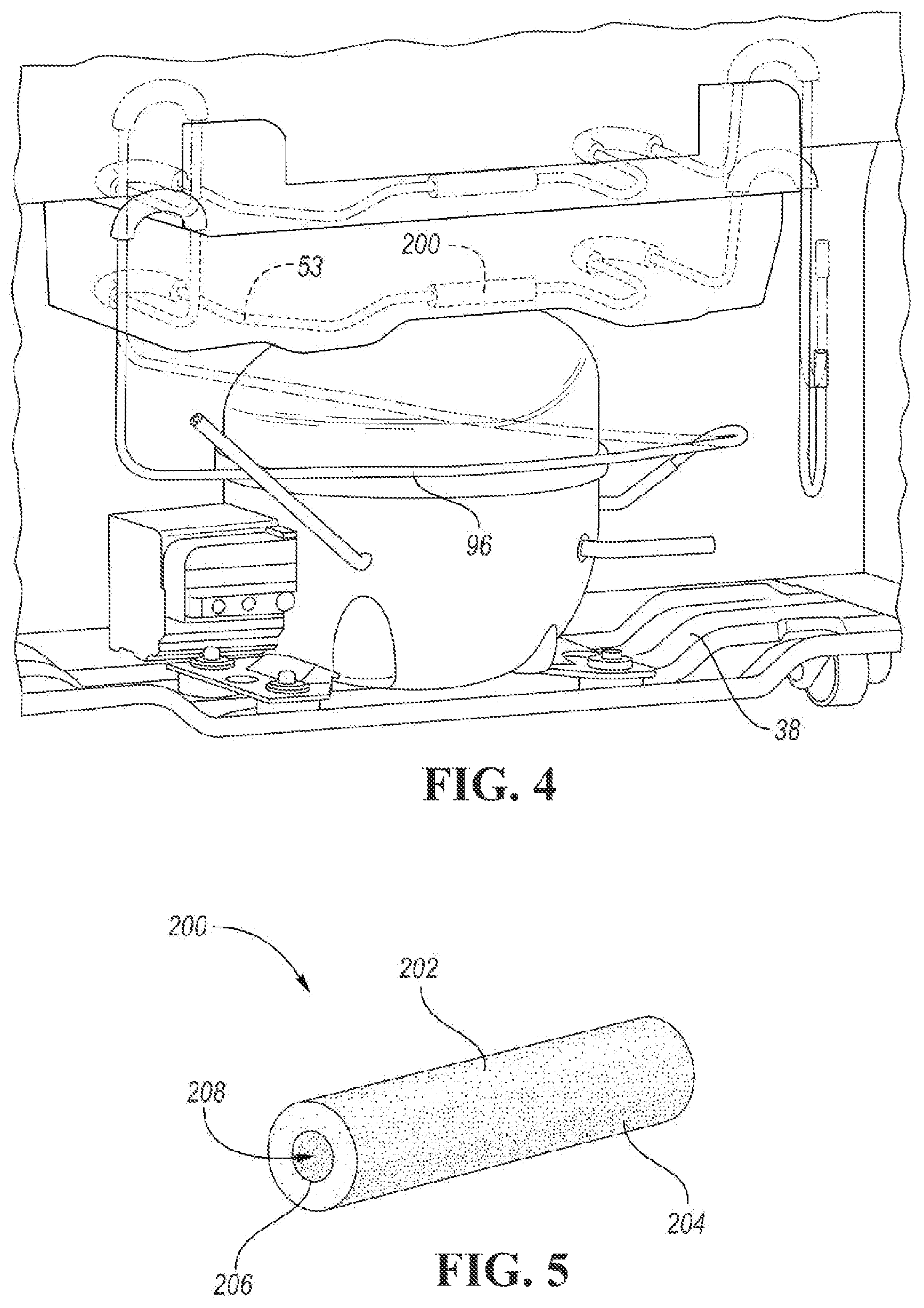 Patent US12366391 Figure 4 – Refrigerator appliance with flexible pre-condenser coil