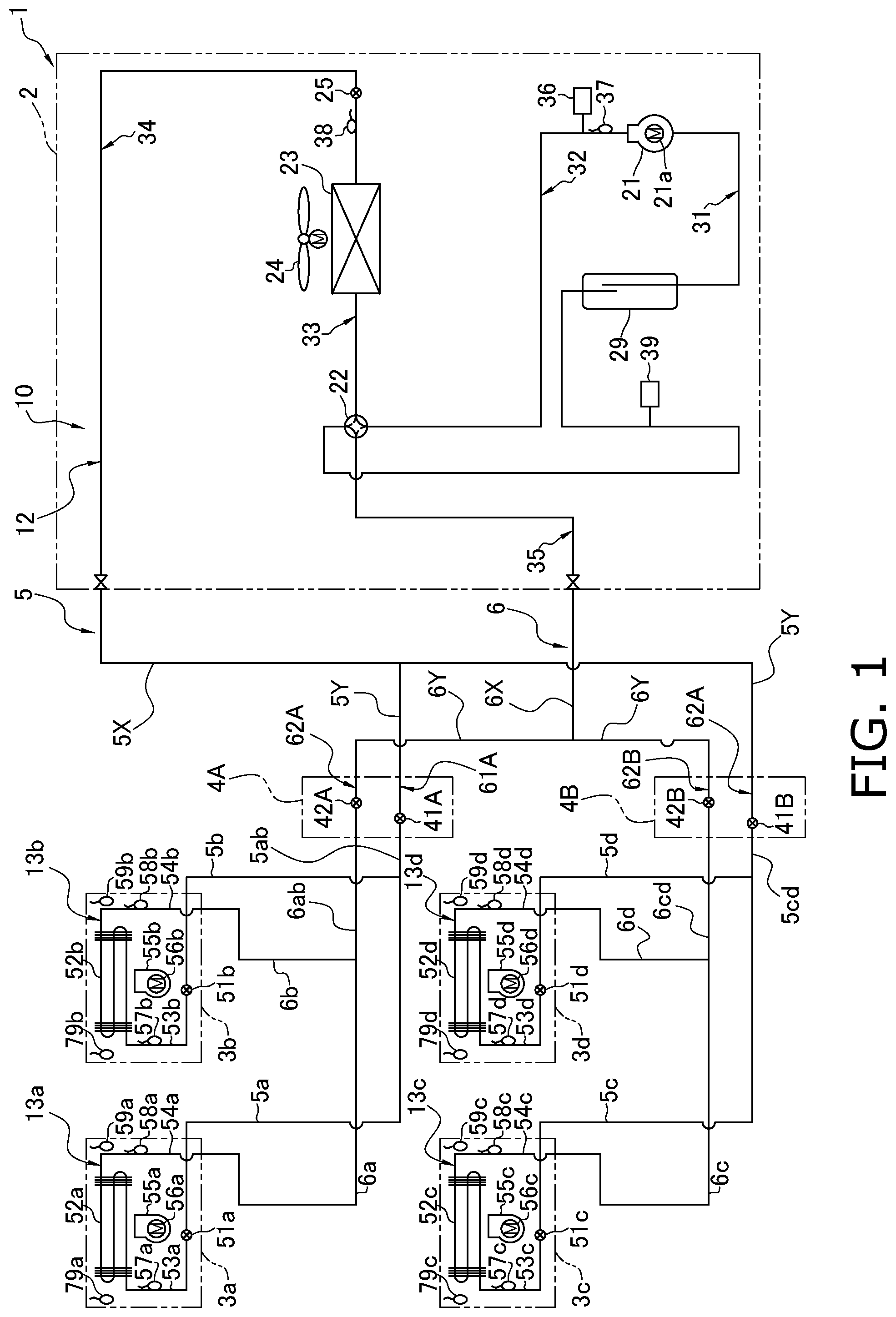 Patent US12366392 — Refrigerant cycle system and method — Figure 1