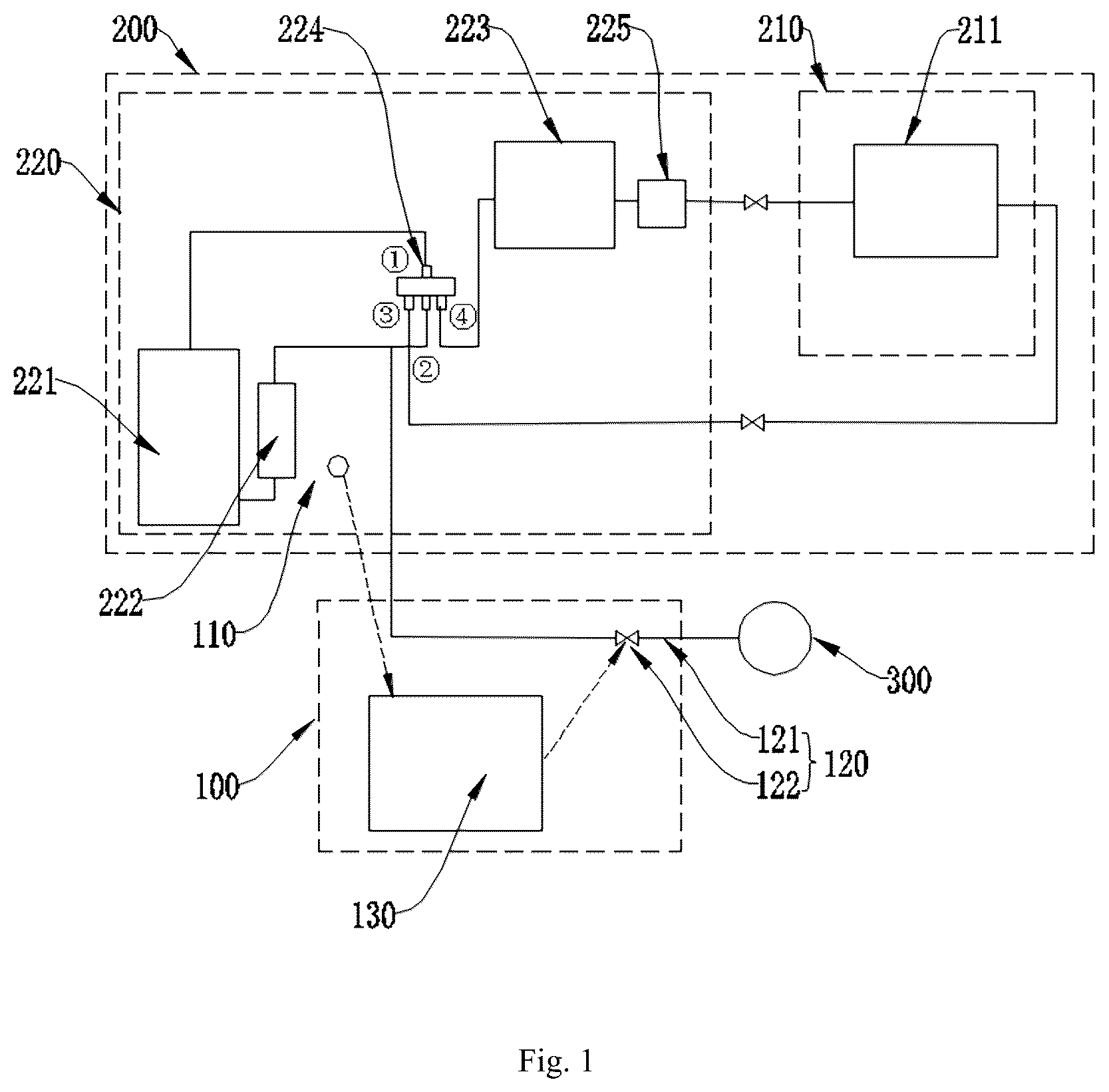 Patent US12366394 Figure 1 – Automatic refrigerant charging system and method for air conditioners