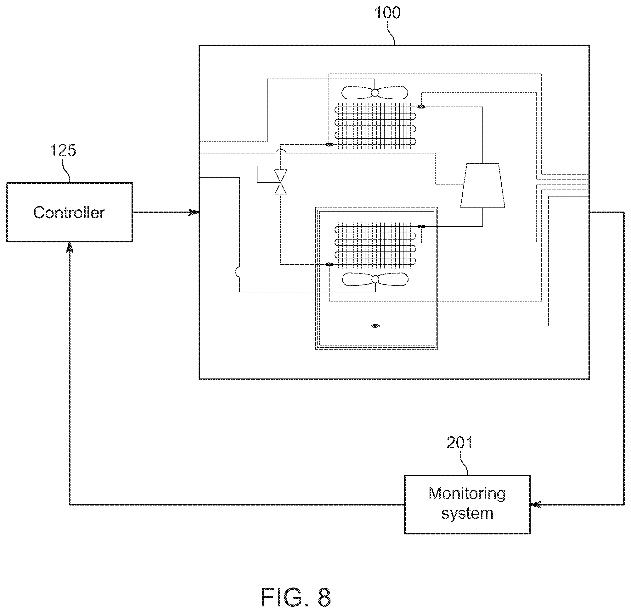 Patent US12366395 Figure 8 – System and method for monitoring an operation of a vapor compression cycle