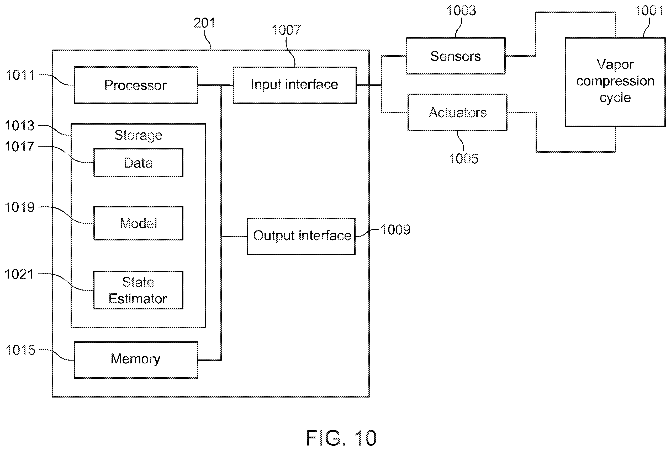 Patent US12366395 Figure 10 – System and method for monitoring an operation of a vapor compression cycle