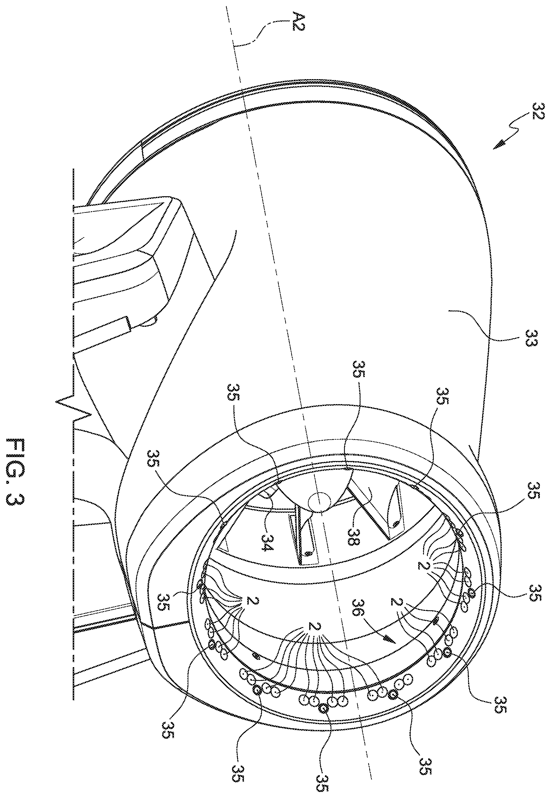 Patent US12366397 Figure 3 – Dispensing assembly for a snow generator and snow generator comprising said dispensing assembly