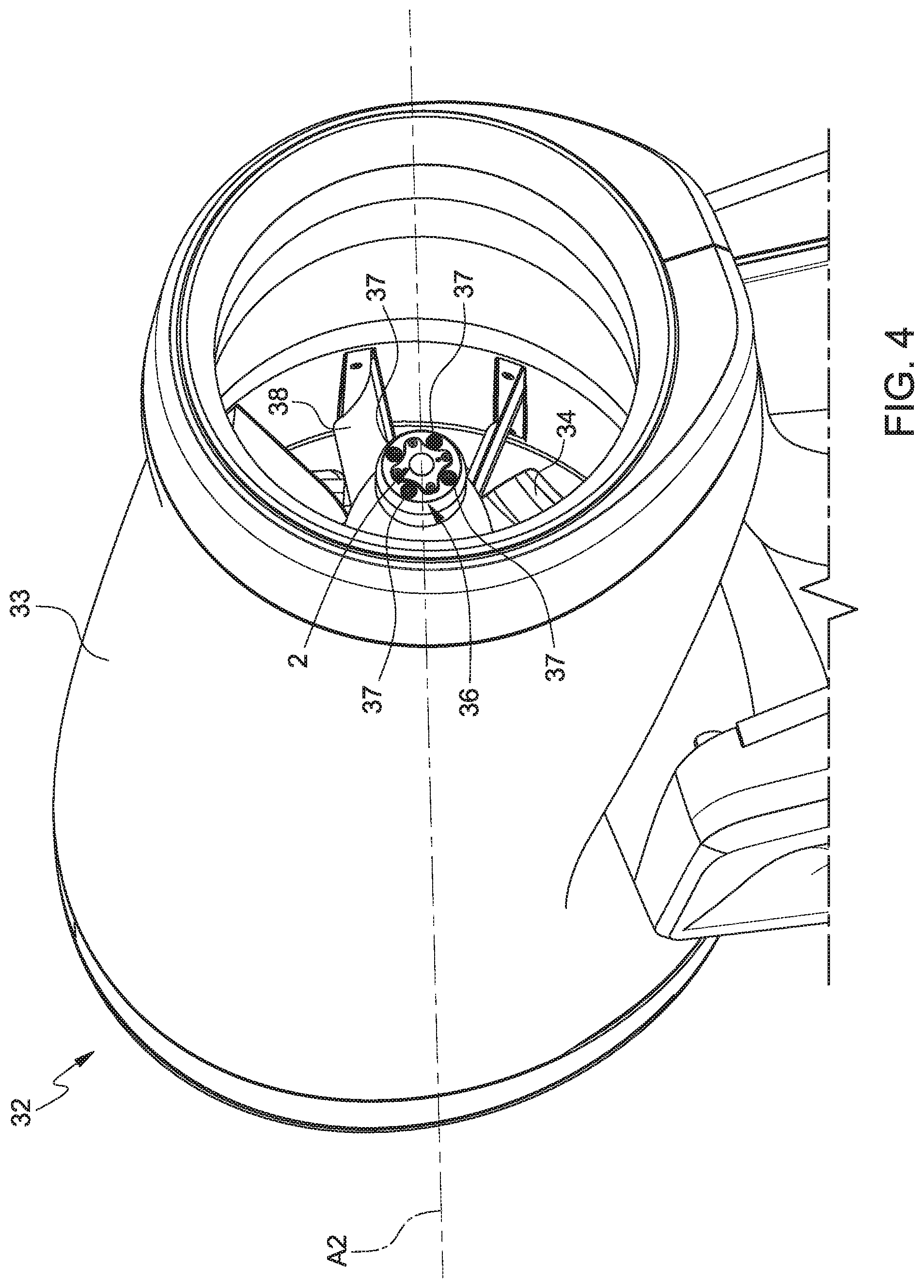 Patent US12366397 Figure 4 – Dispensing assembly for a snow generator and snow generator comprising said dispensing assembly