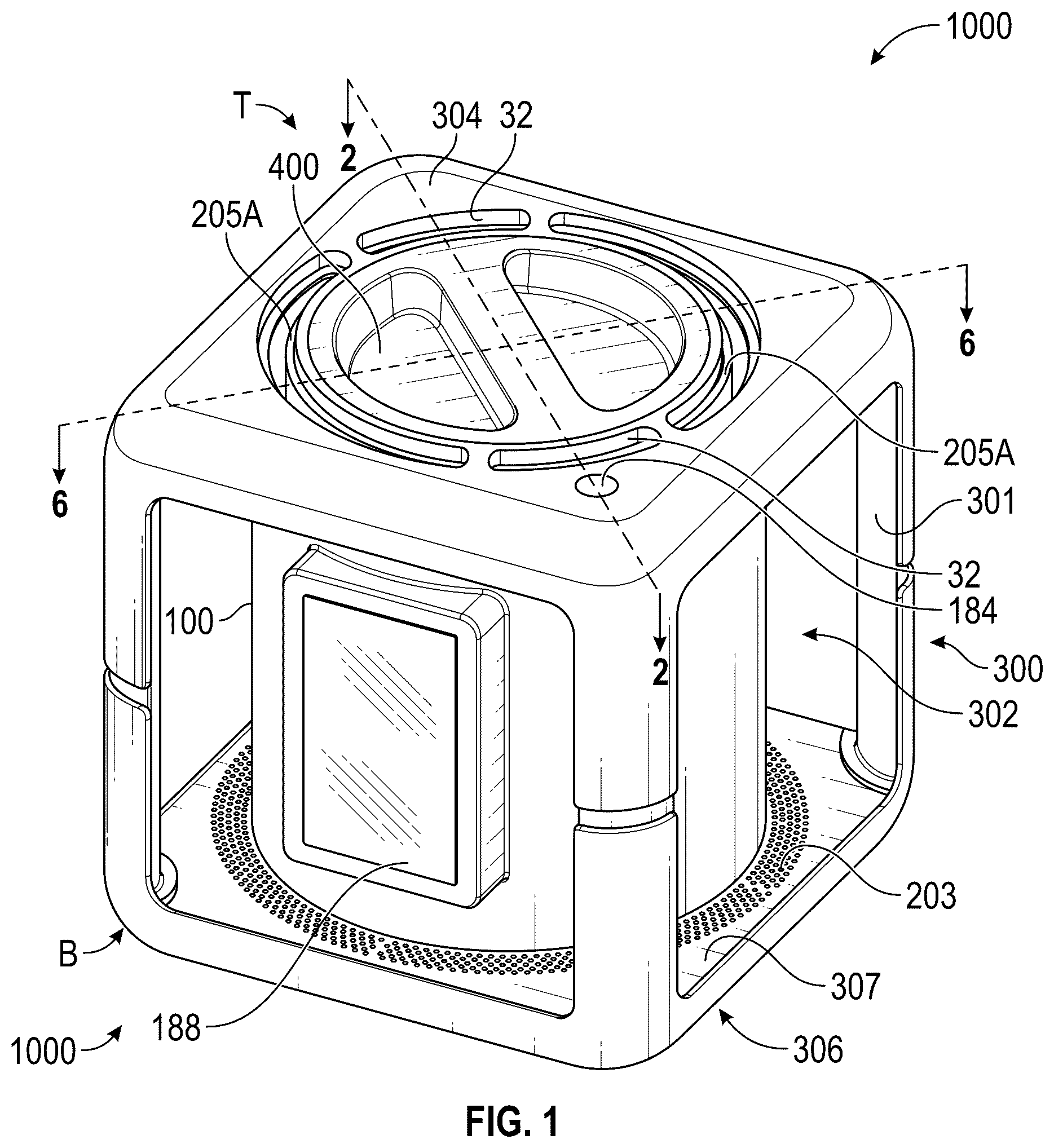 Patent US12366399 Figure 1 – Portable container