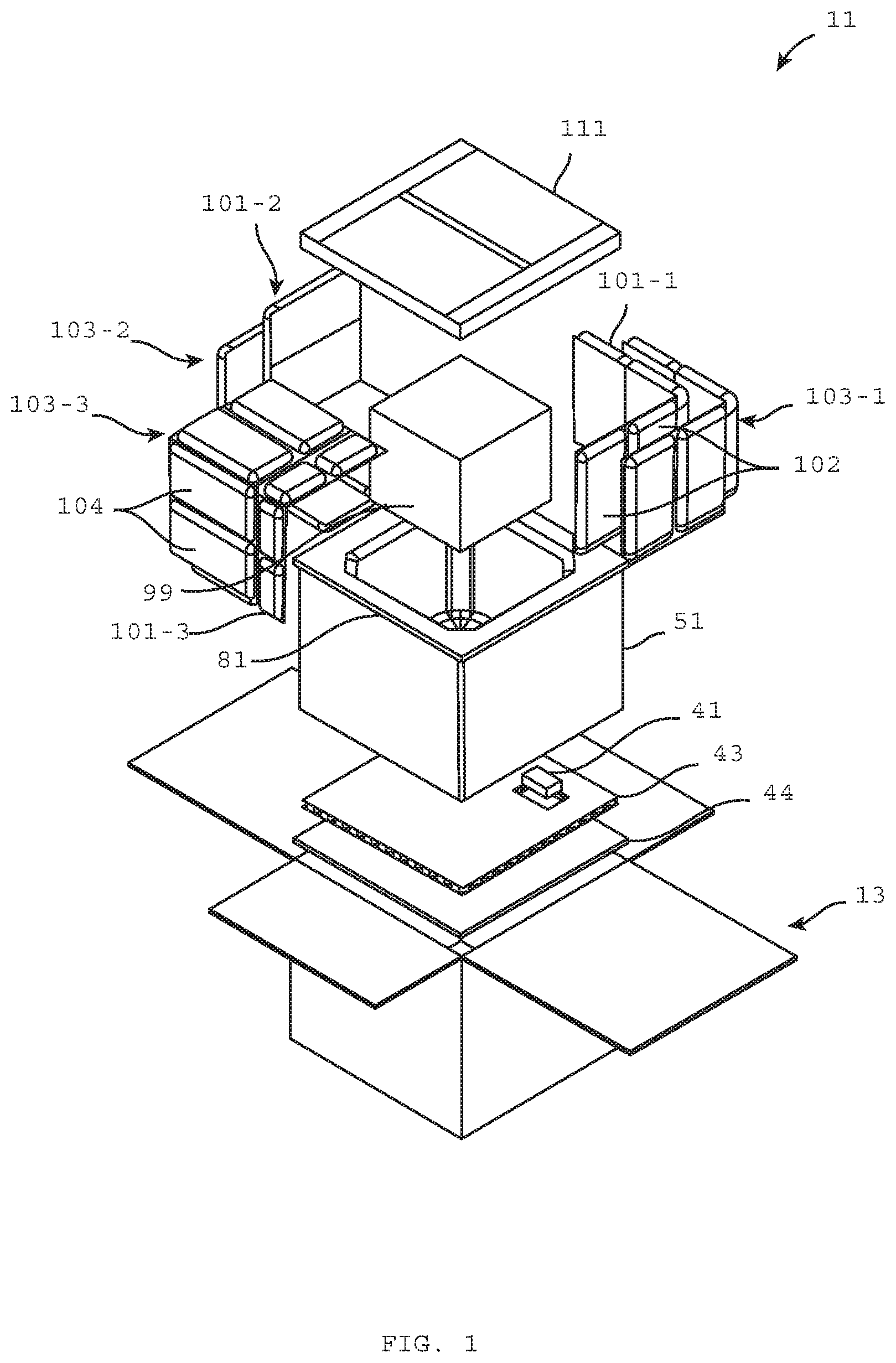 Patent US12366400 Figure 1 – Shipping system for storing and/or transporting temperature-sensitive materials