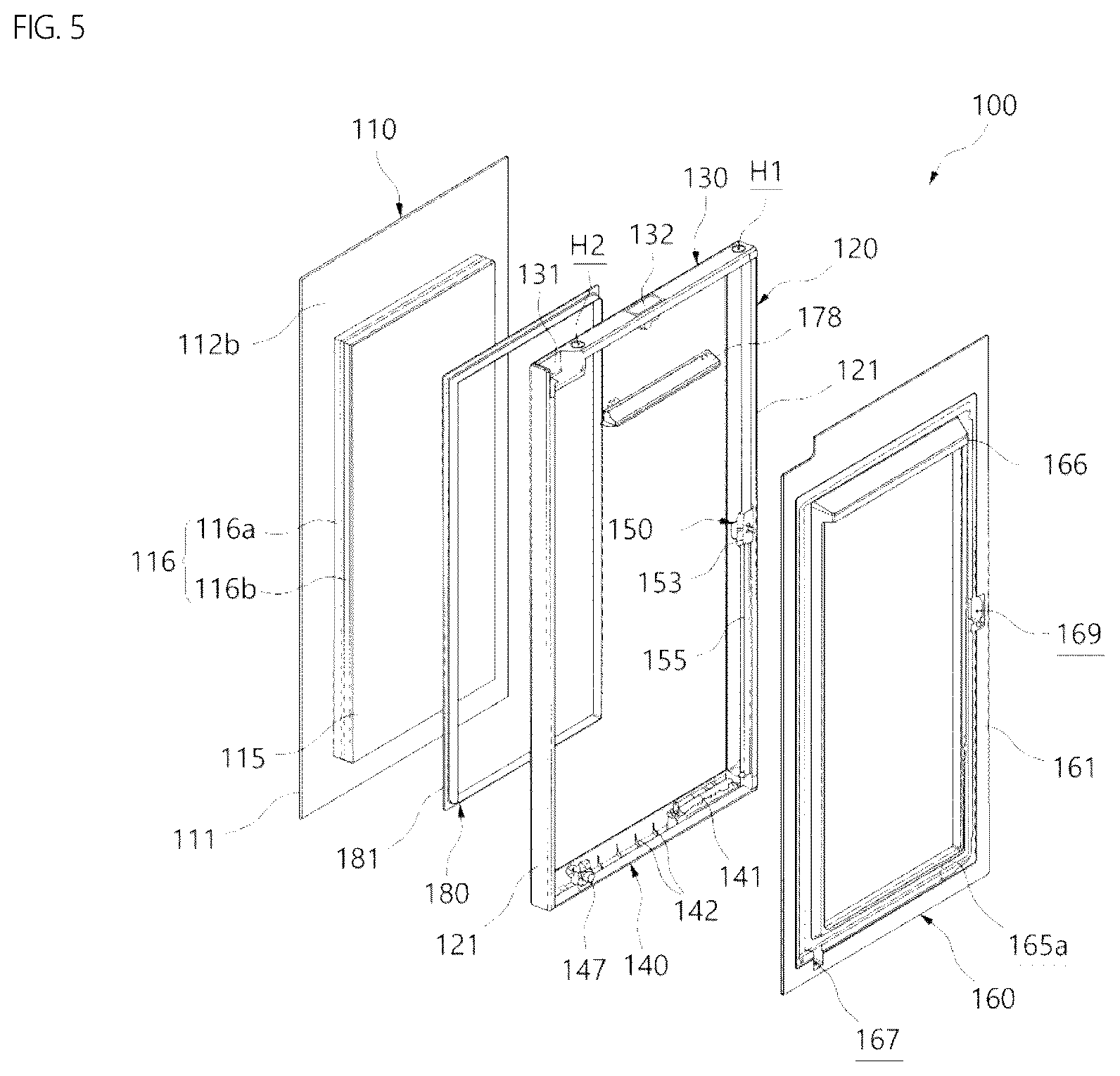 Patent US12366403 Figure 5 – Refrigerator