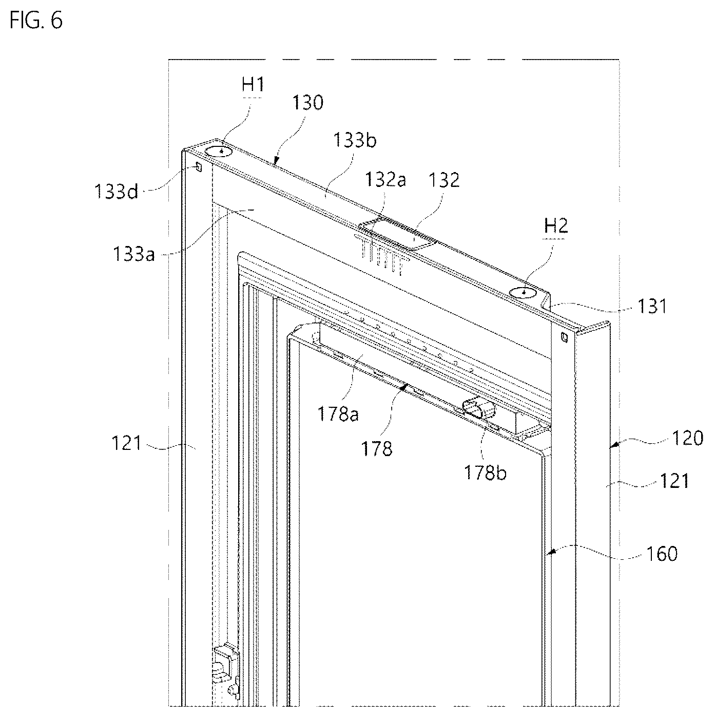 Patent US12366403 Figure 6 – Refrigerator