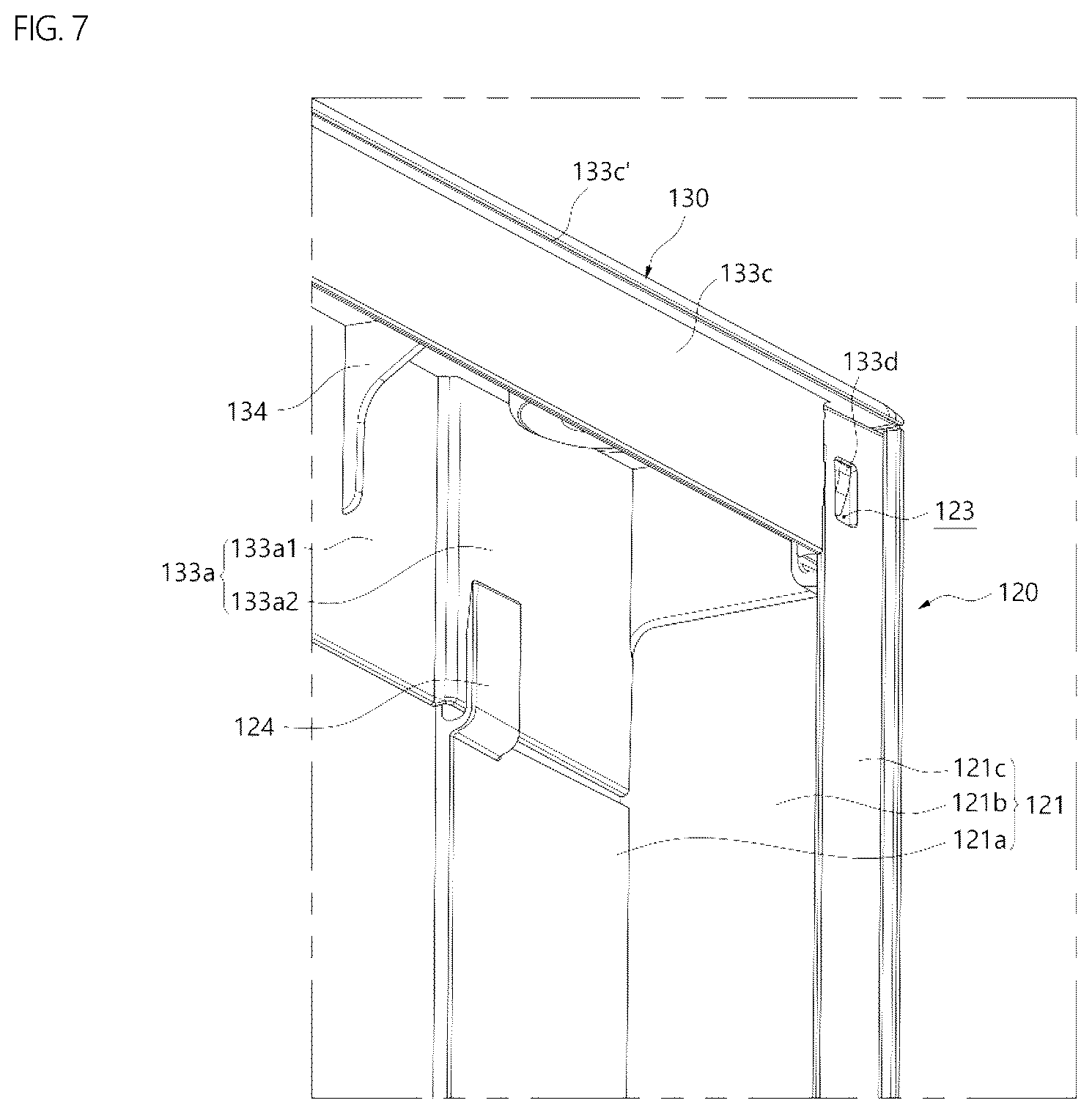 Patent US12366403 Figure 7 – Refrigerator
