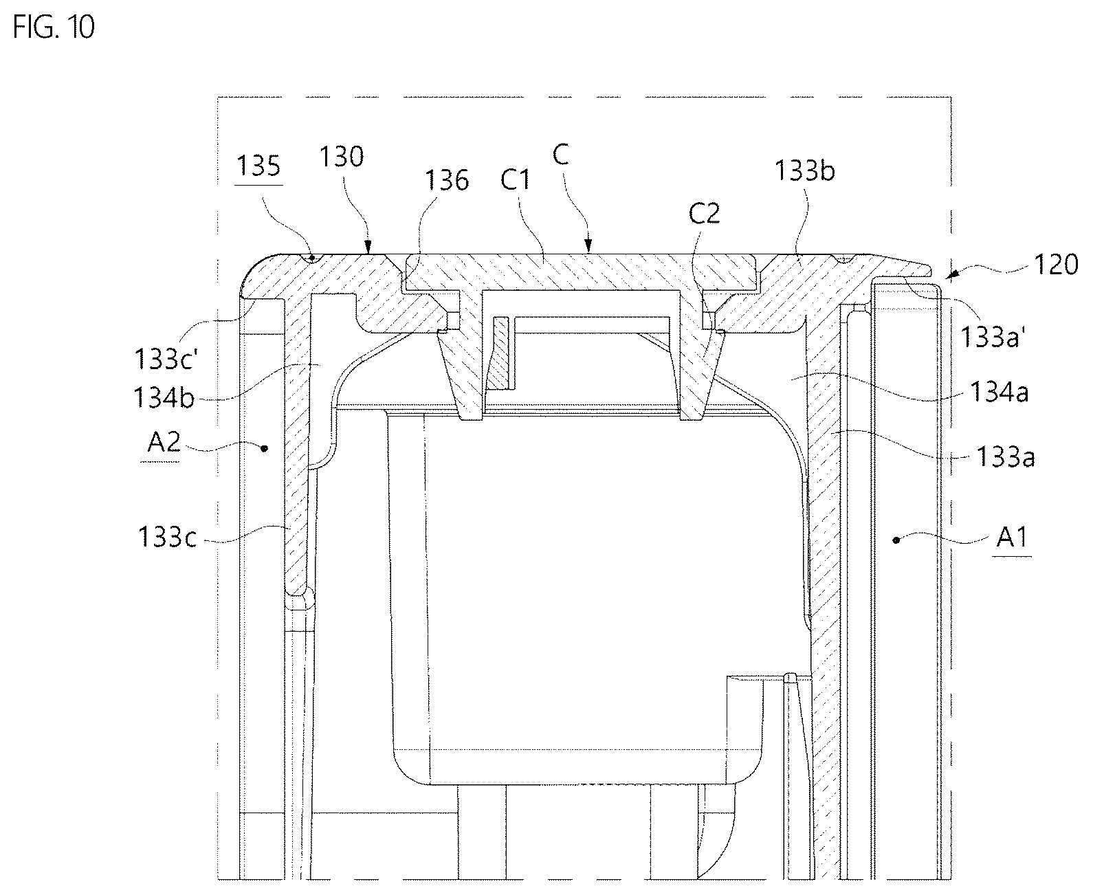 Patent US12366403 Figure 10 – Refrigerator