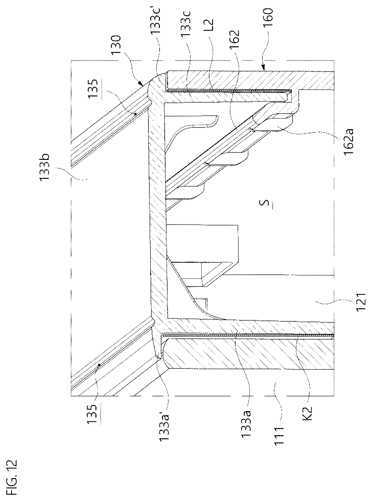 Patent US12366403 Figure 12 – Refrigerator