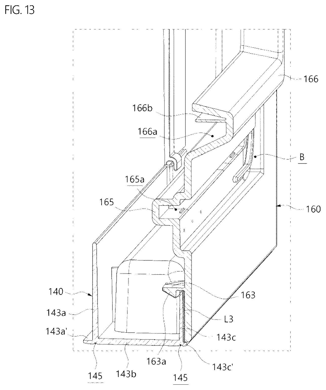 Patent US12366403 Figure 13 – Refrigerator