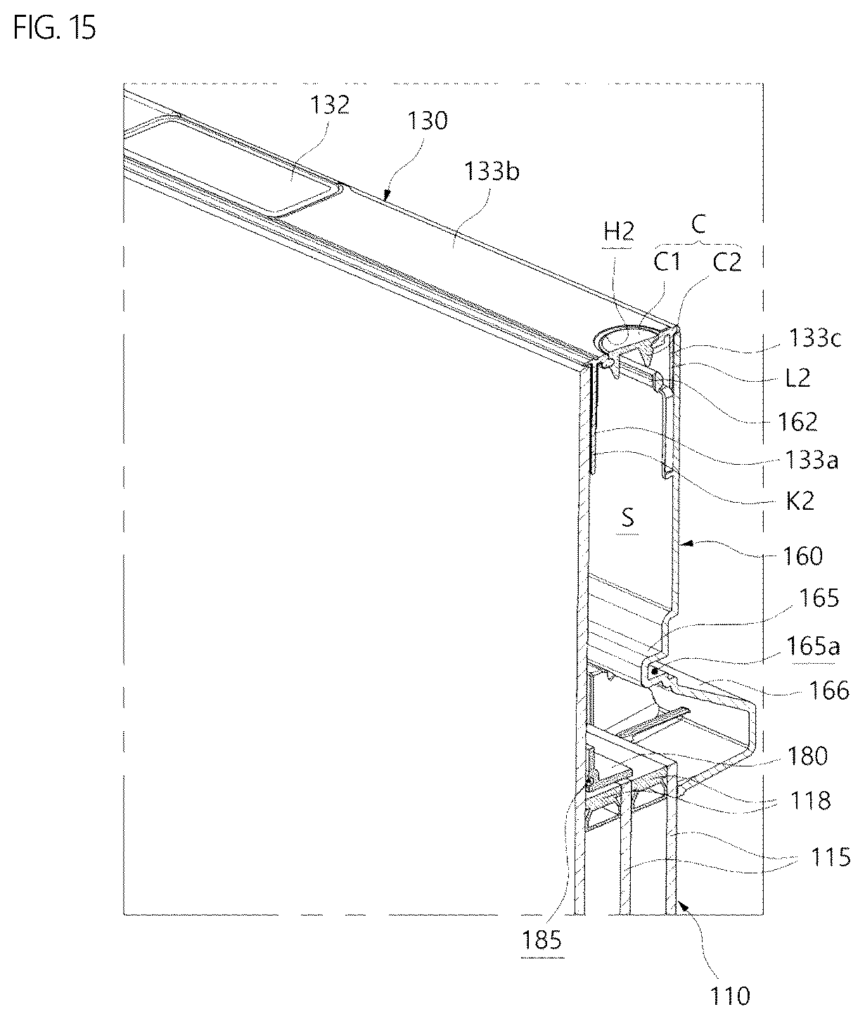 Patent US12366403 Figure 15 – Refrigerator