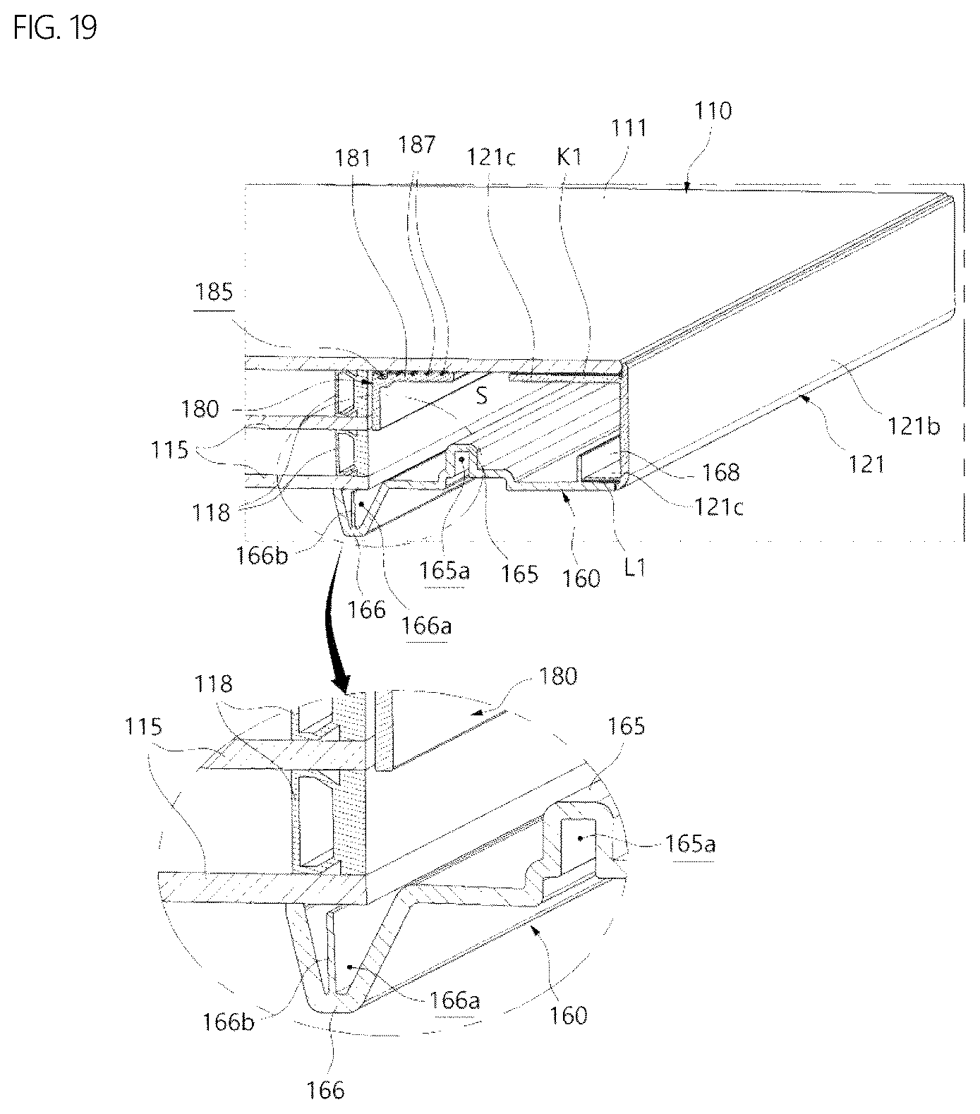 Patent US12366403 Figure 19 – Refrigerator