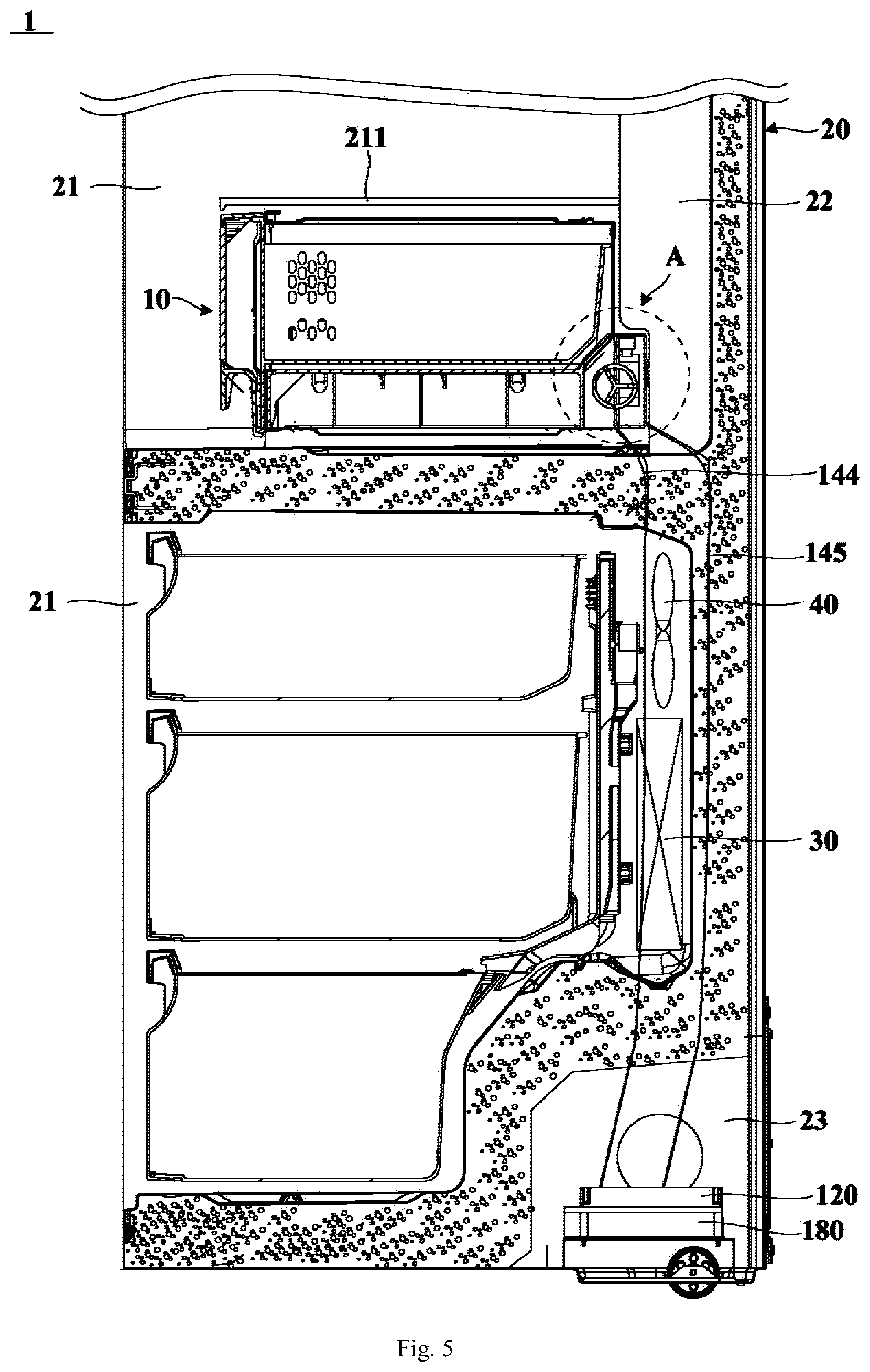 Patent US12366404 Figure 4 – Heating device and refrigerator