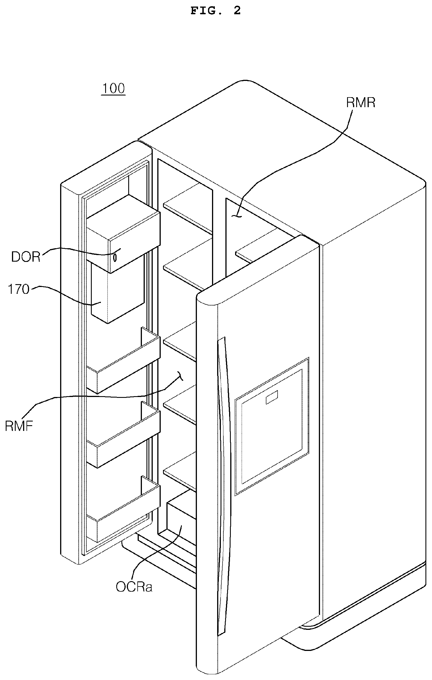 Patent US12366406 Figure 2 – Refrigerator