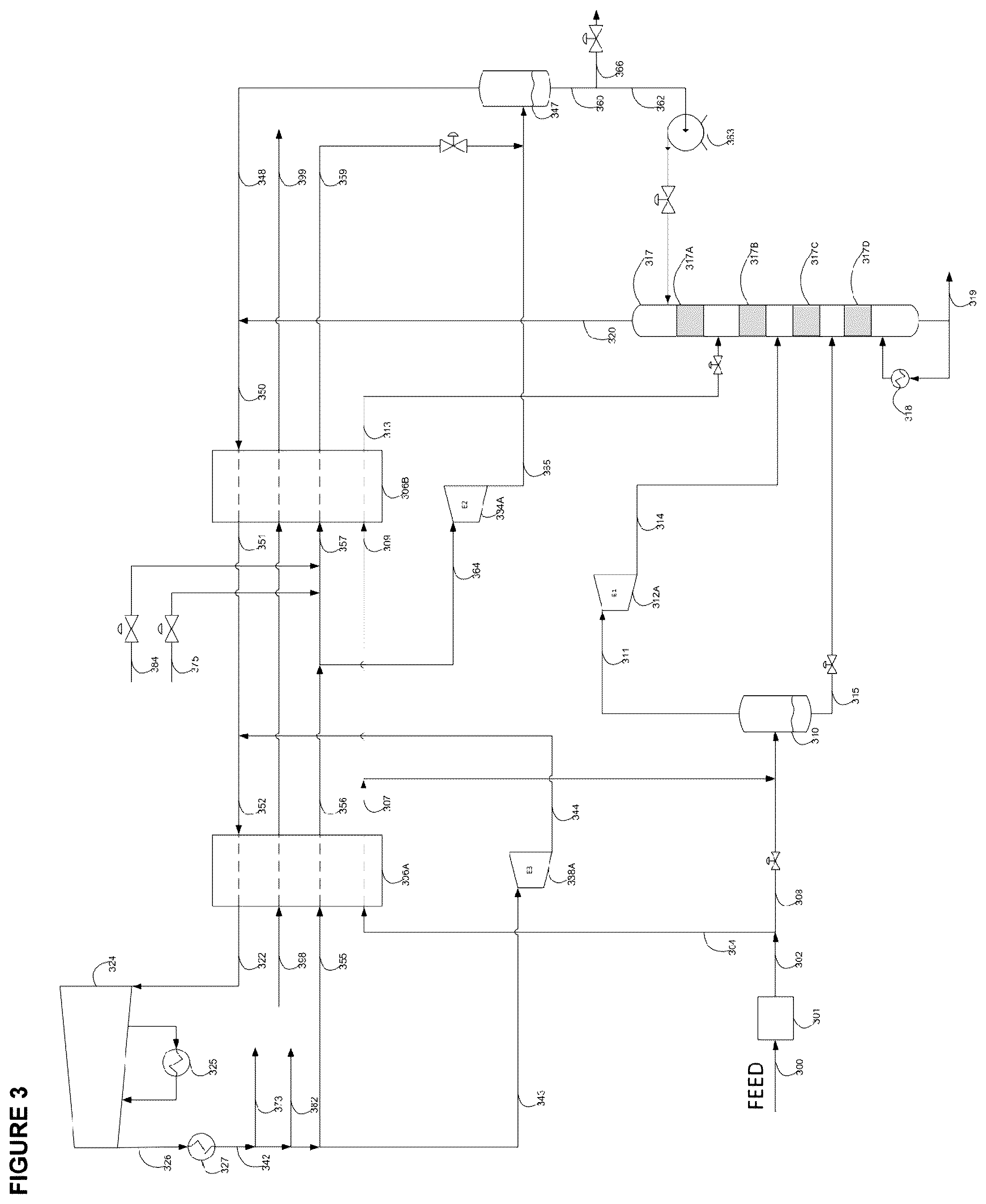 Patent US12366408 Figure 7 – Open loop liquefaction process with NGL recovery