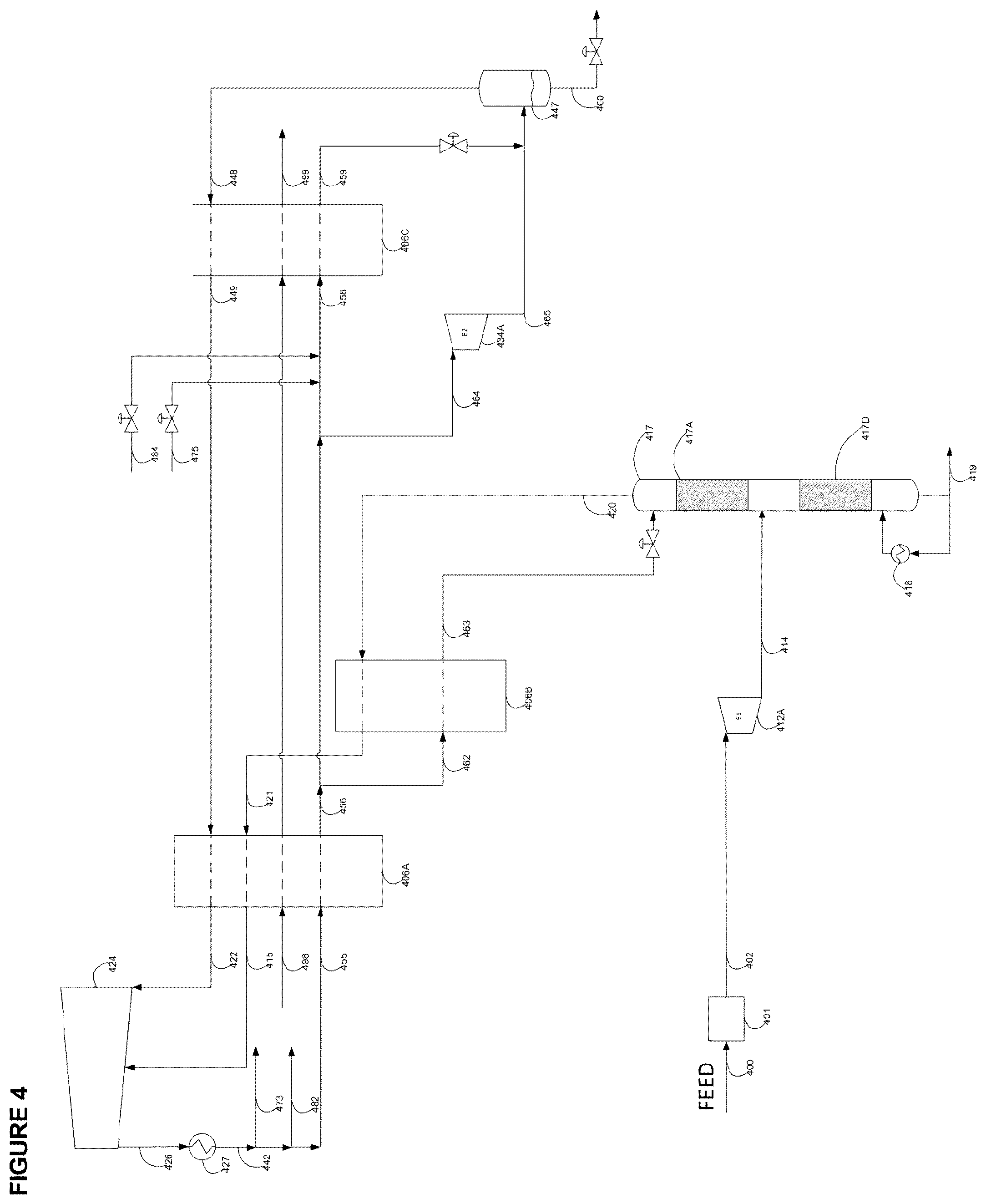 Patent US12366408 Figure 8 – Open loop liquefaction process with NGL recovery