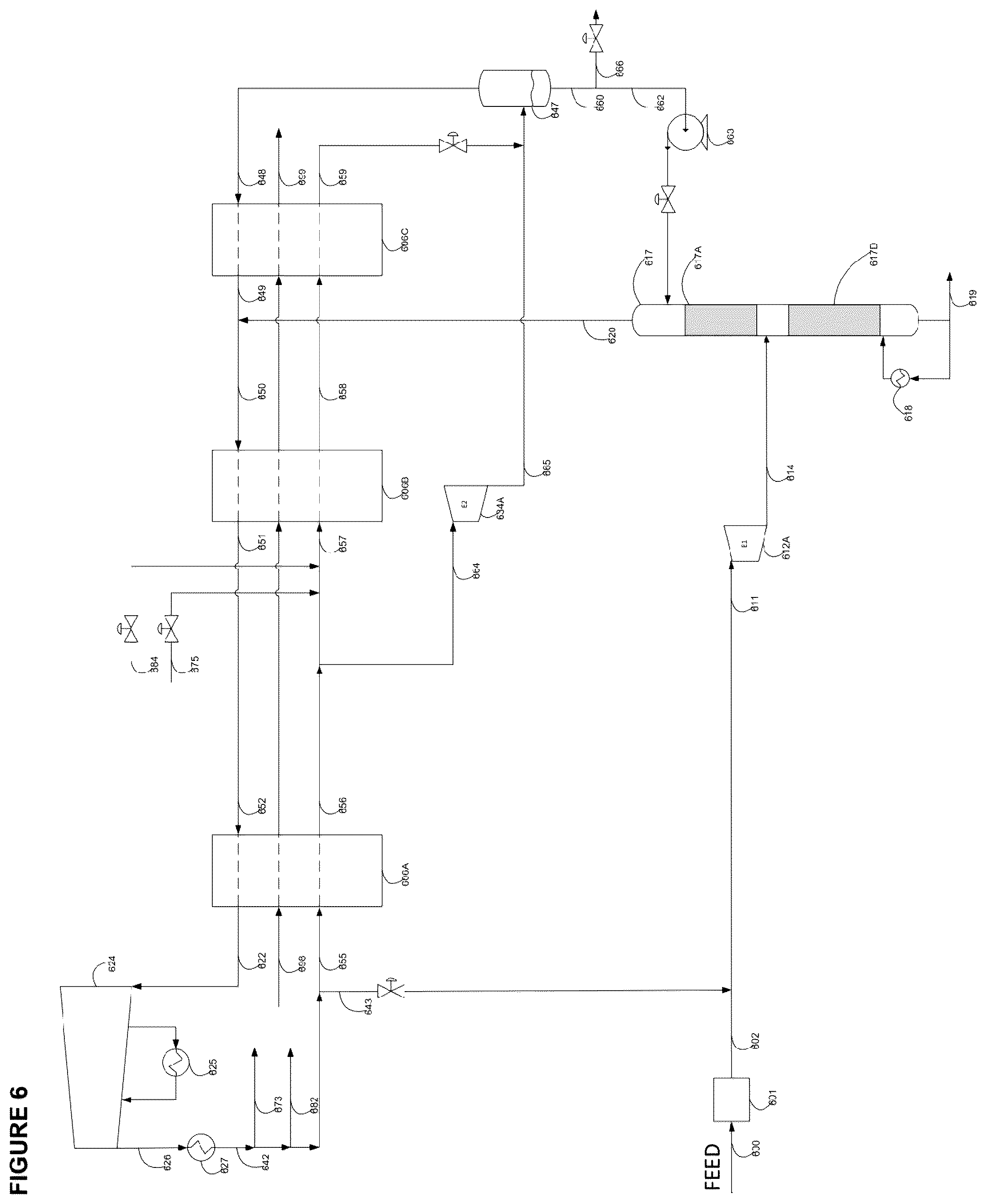 Patent US12366408 Figure 10 – Open loop liquefaction process with NGL recovery