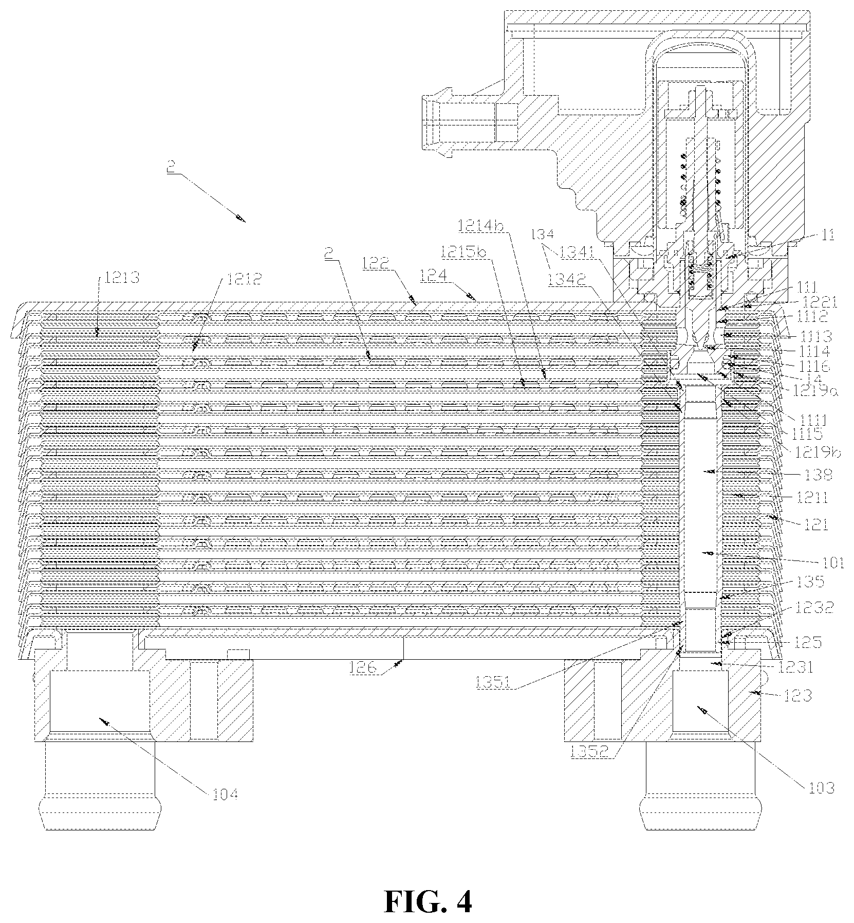 Patent US12366417 Figure 4 – Heat exchange device