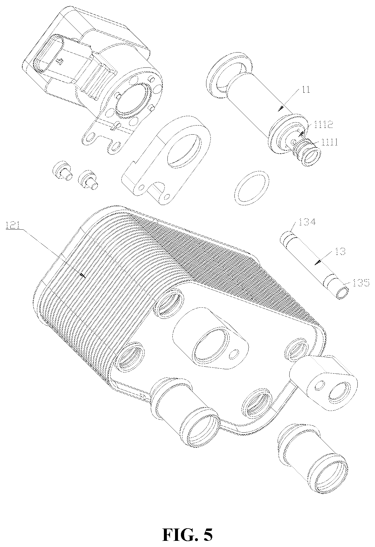 Patent US12366417 Figure 5 – Heat exchange device