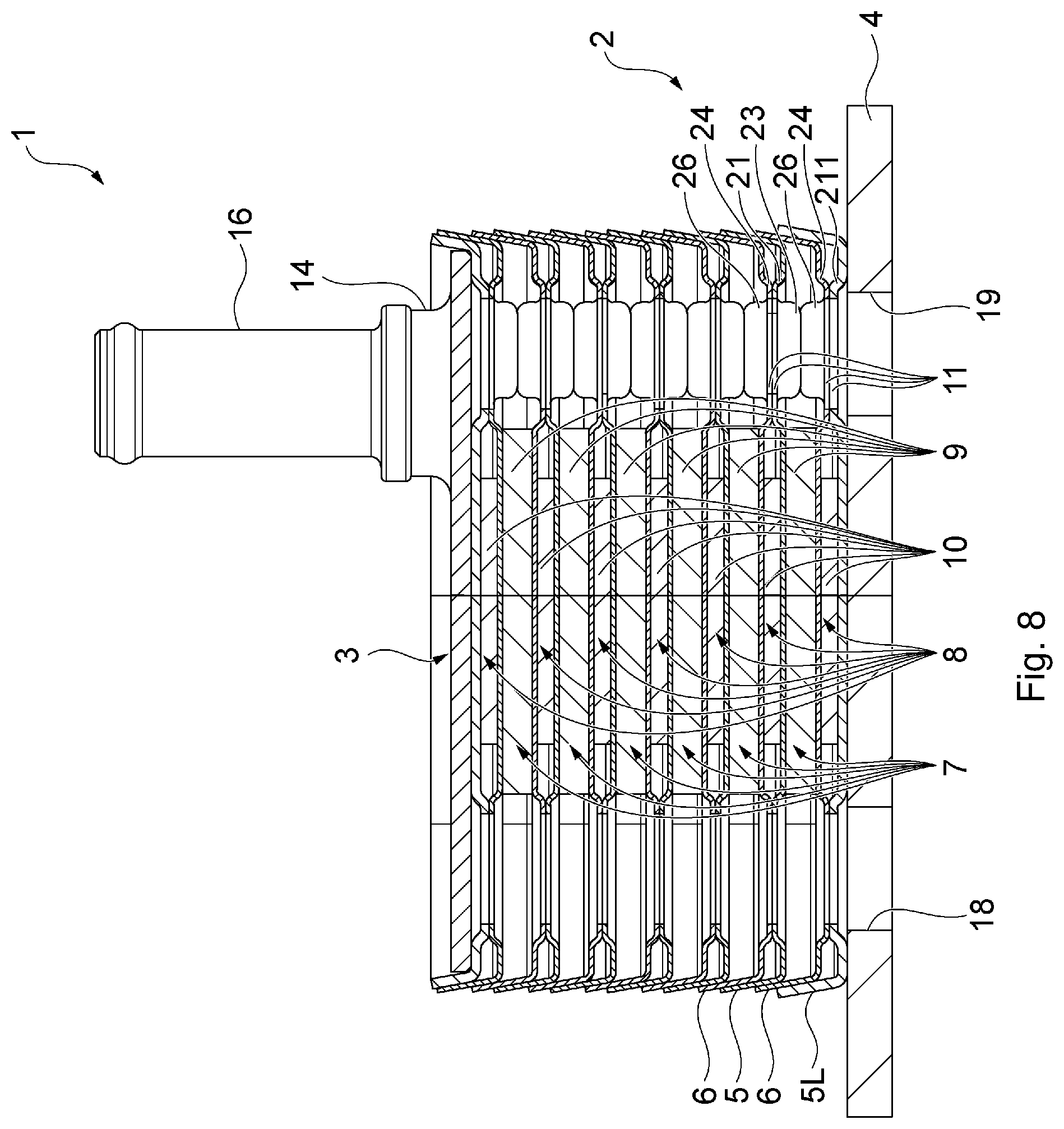 Patent US12366418 Figure 8 – Heat exchanger