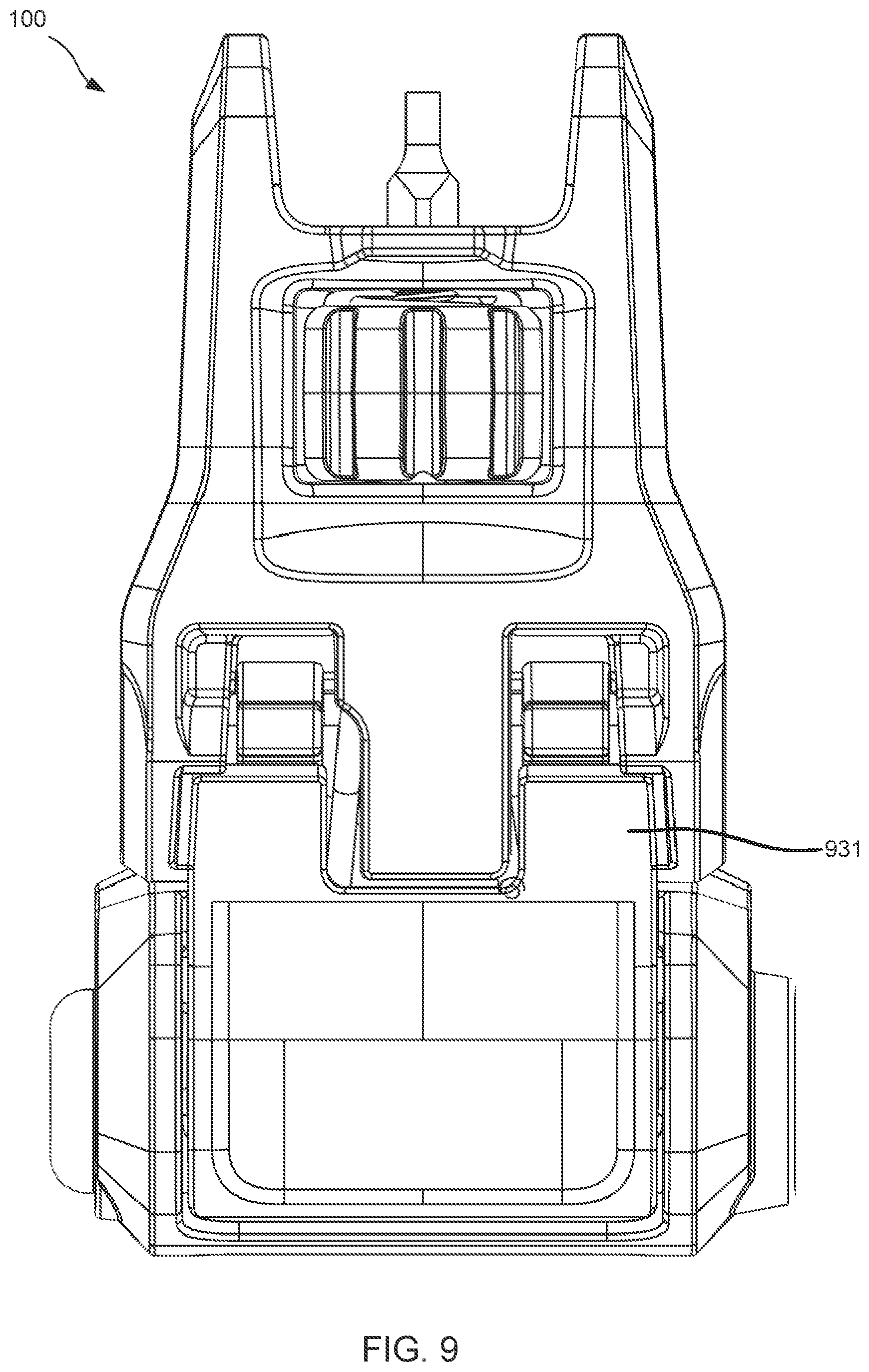 Patent US12366429 Figure 9 – Back-up sights with compact aperture, centering sight post, and miniaturized windage detent mechanism