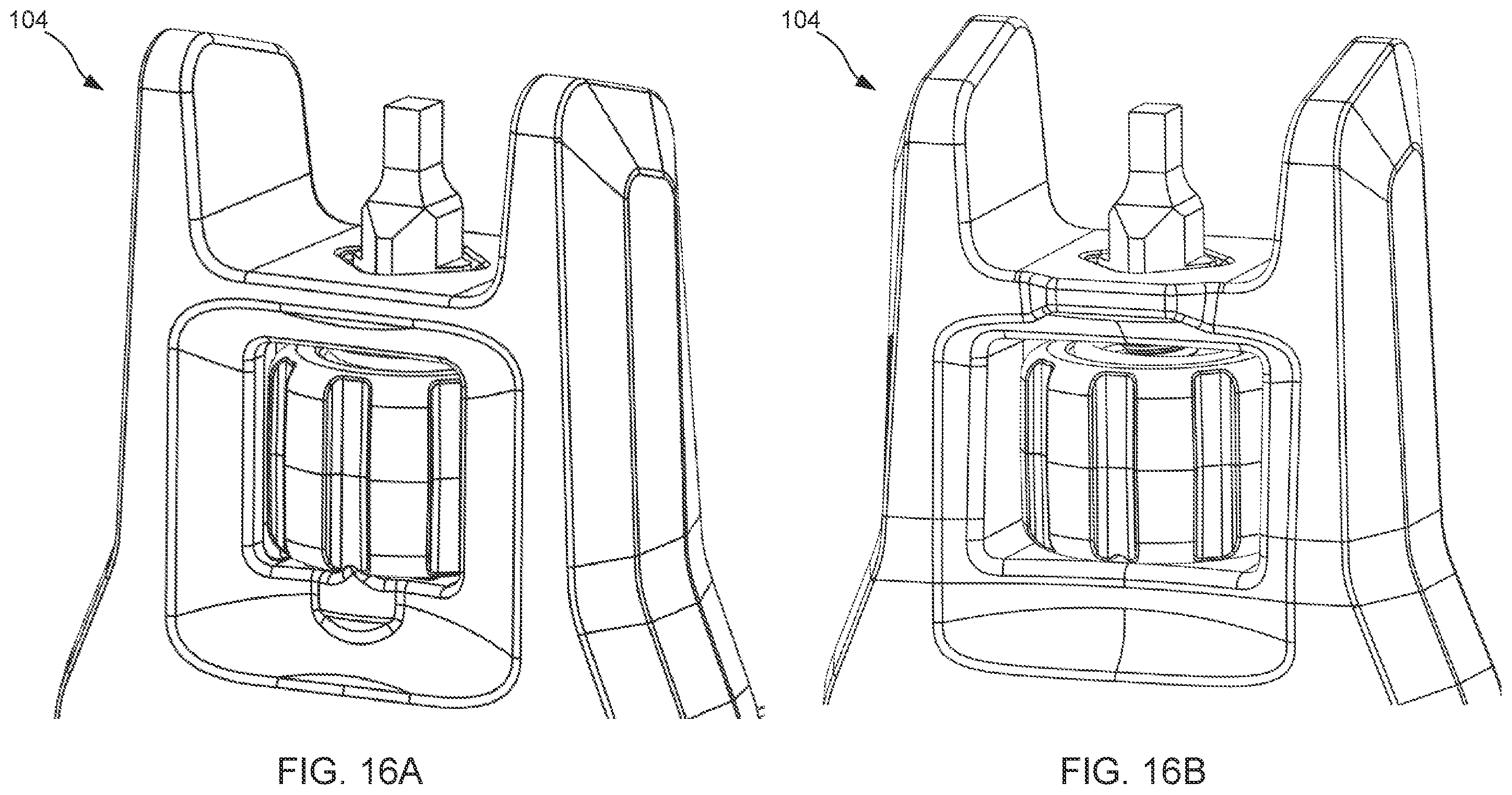Patent US12366429 Figure 16 – Back-up sights with compact aperture, centering sight post, and miniaturized windage detent mechanism