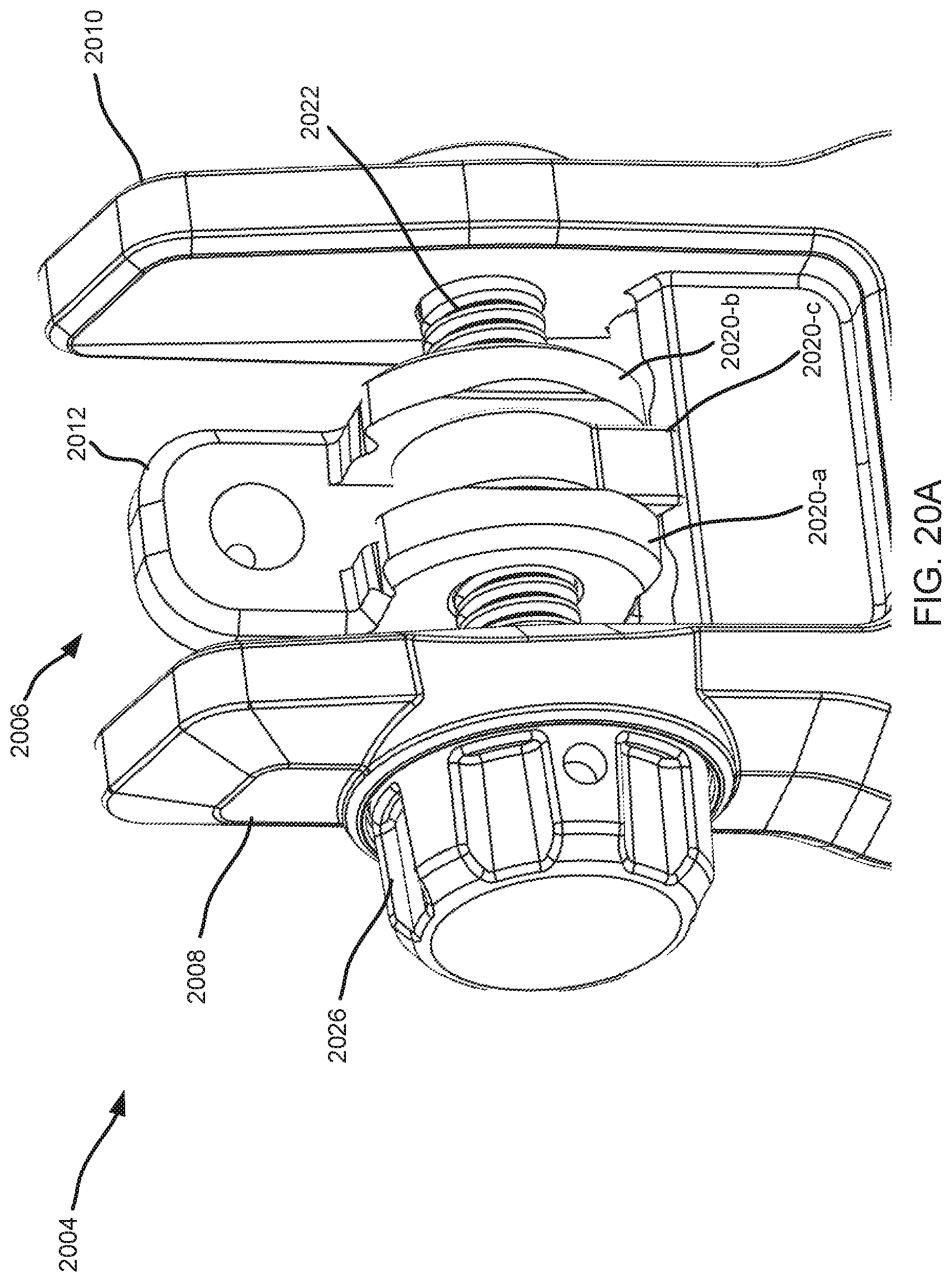 Patent US12366429 Figure 20 – Back-up sights with compact aperture, centering sight post, and miniaturized windage detent mechanism