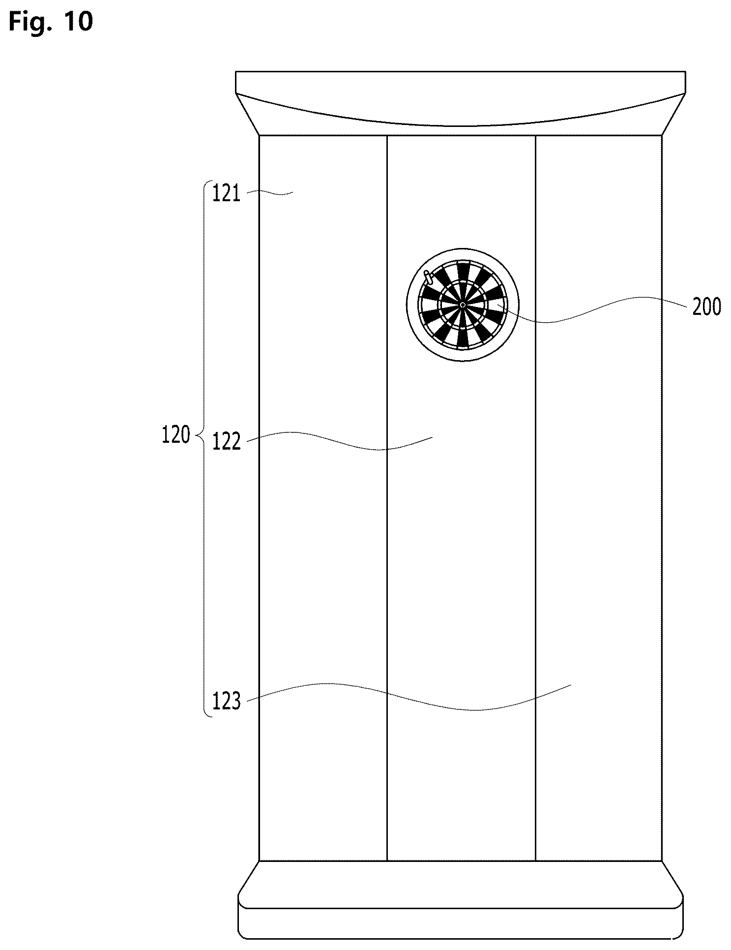 Patent US12366435 Figure 10 – Dart game apparatus and dart game system comprising illumination unit