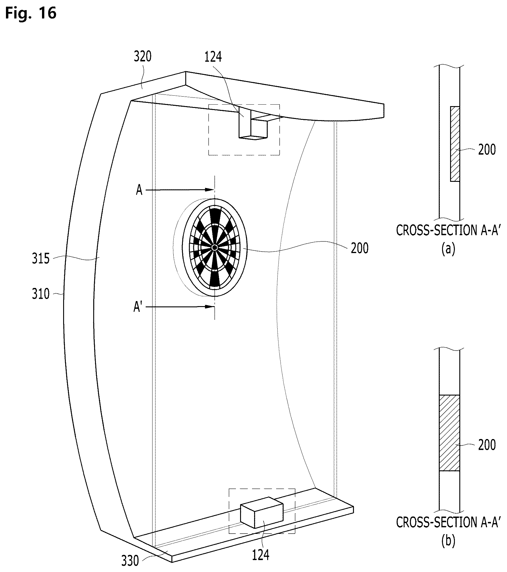 Patent US12366435 Figure 16 – Dart game apparatus and dart game system comprising illumination unit