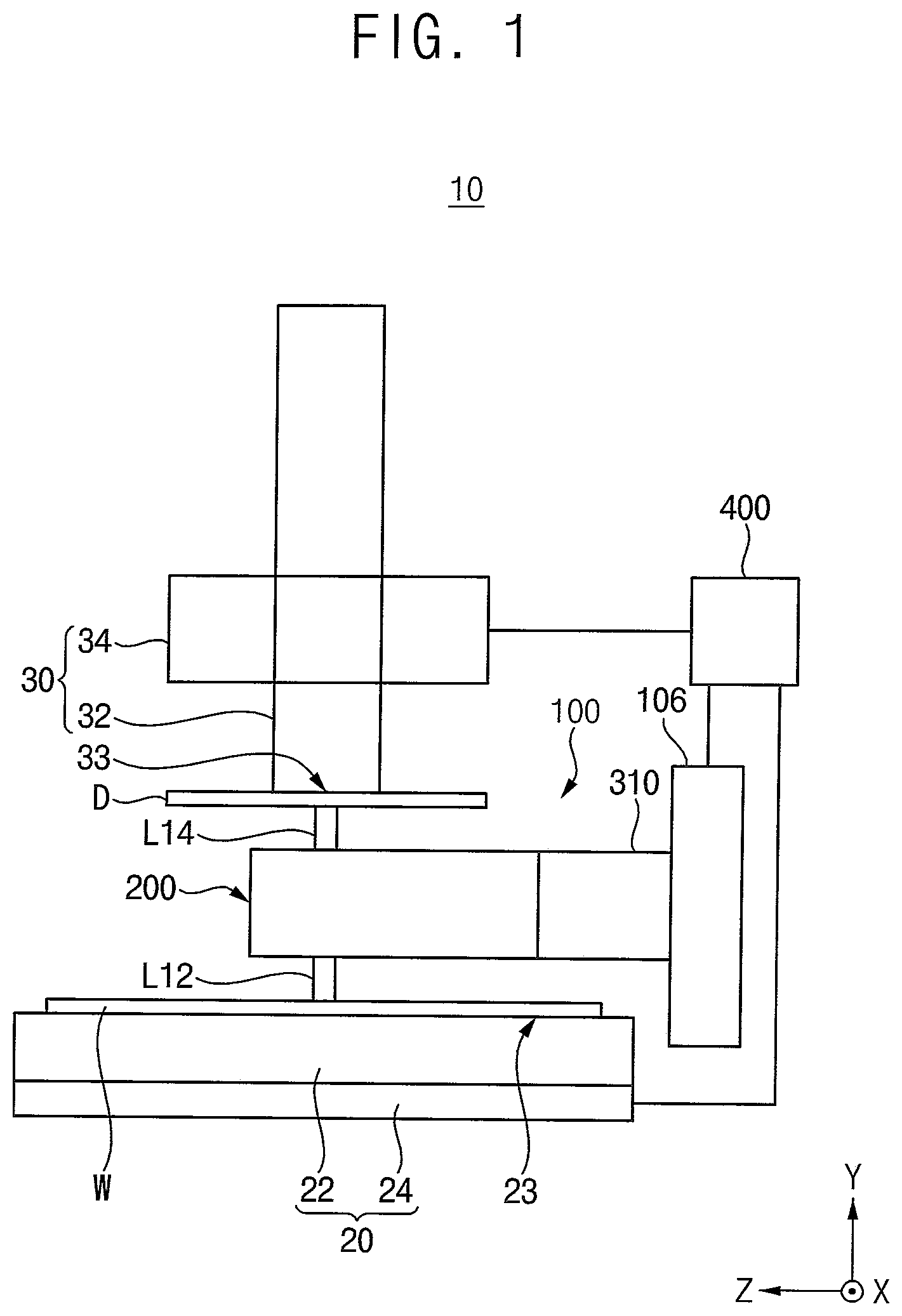 Patent US12366444 — Optical assembly for parallelism measurement, optical apparatus including the same, die bonding system and die bonding method using the same — Figure 1