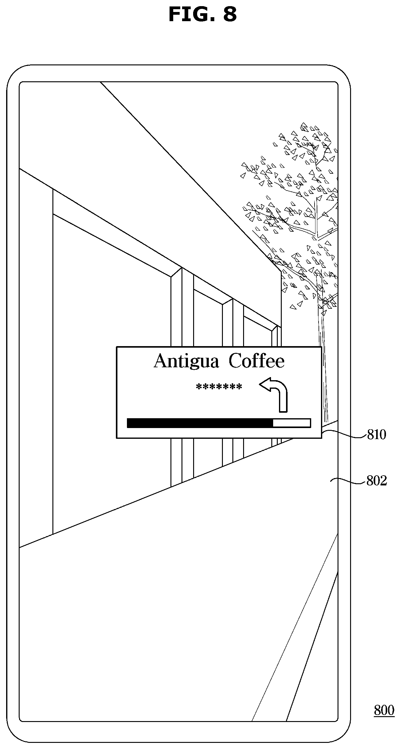 Patent US12366456 Figure 8 – User interface for displaying point of interest of mobile device